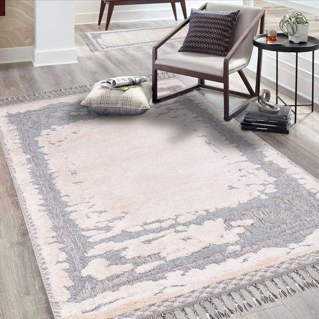 Carpet City Valencia 908 Hochflor-Teppich Beige Grau Boho-Stil
