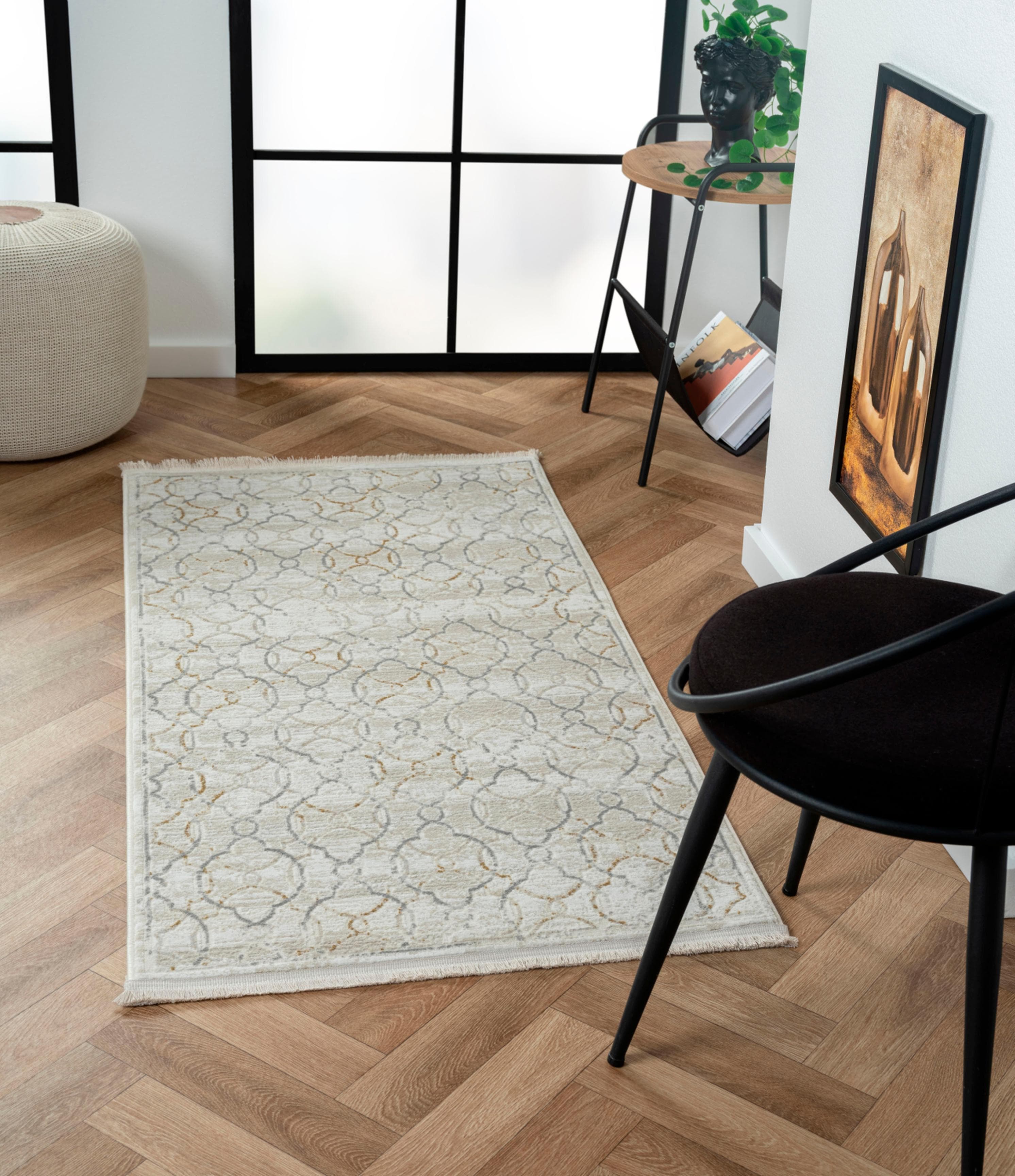 My Flair Teppich My Floor Retro-Style Beige Grau Altgold