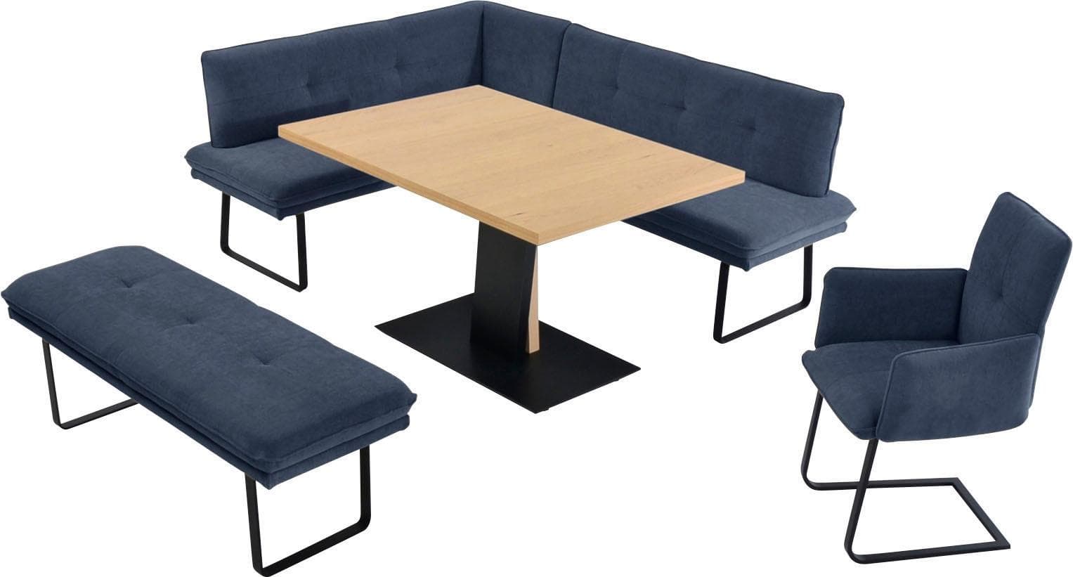 K+W Komfort & Wohnen Essgruppe Giacomo III Blau mit Ansteckplatte