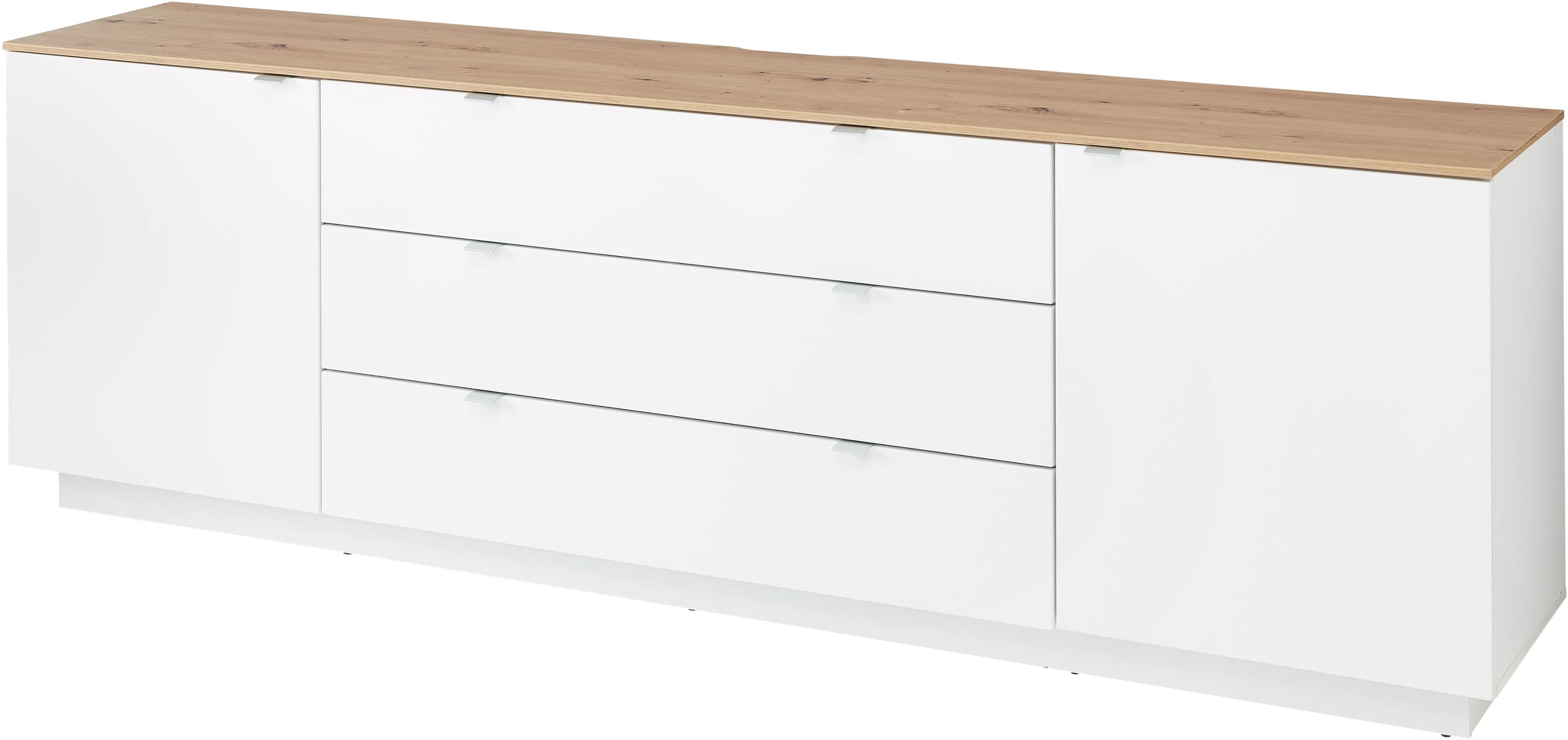 Mid.you Lowboard Lahore Weiß Eiche Artisan Holzwerkstoff