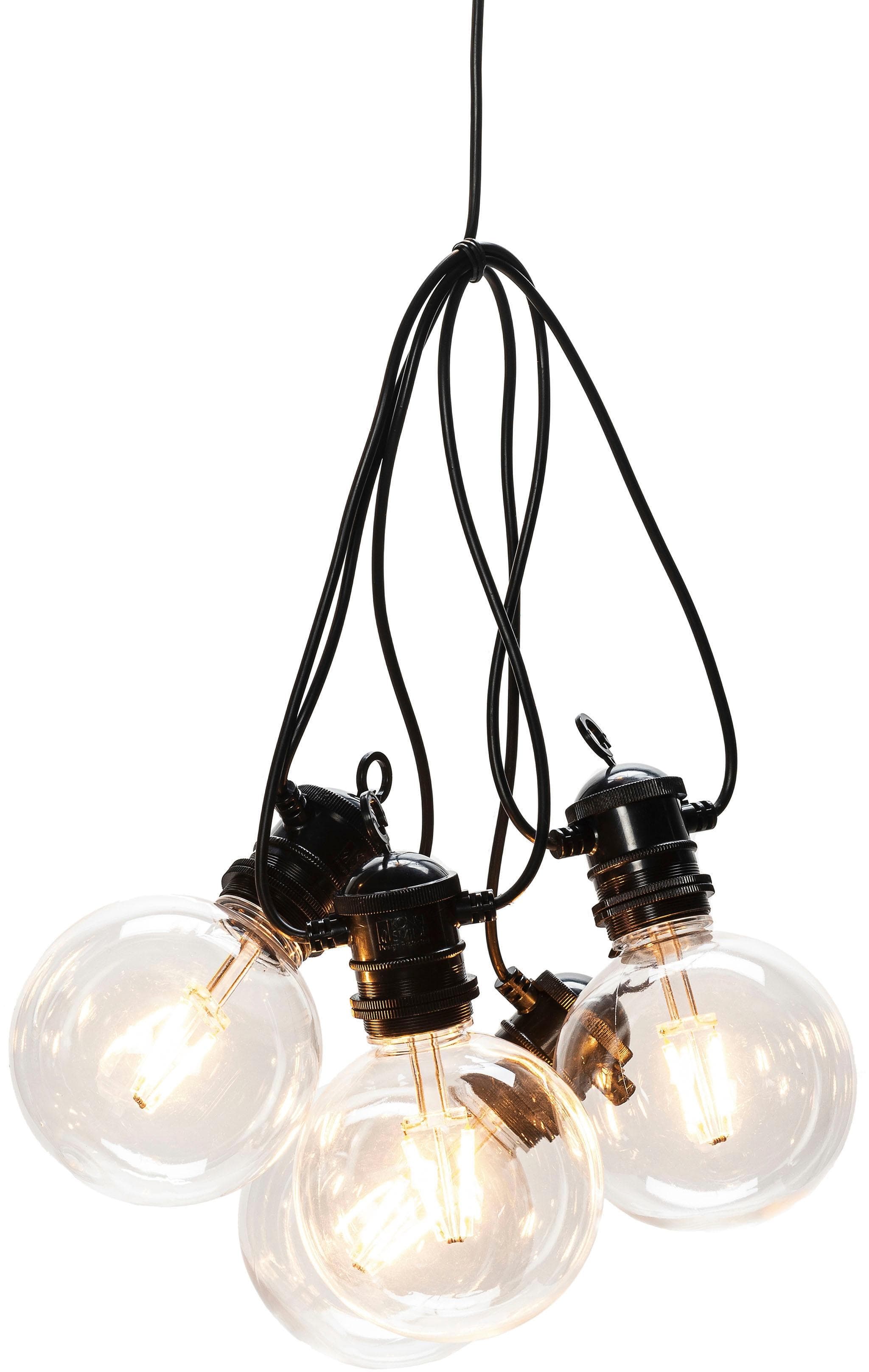 Konstsmide LED-Lichterkette Solar Biergartenkette 10 bernsteinfarbene Dioden Timer