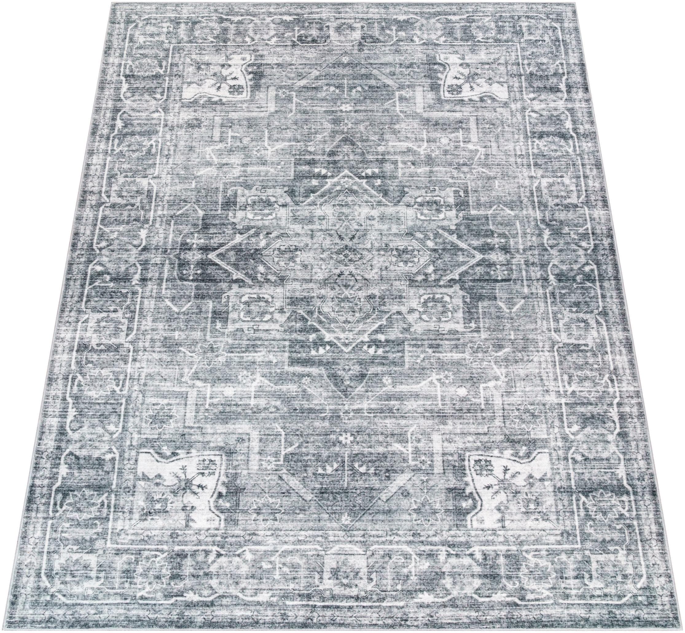 PACO HOME Teppich Cambridge 461 Grau Kurzflor Orientalisch Vintage