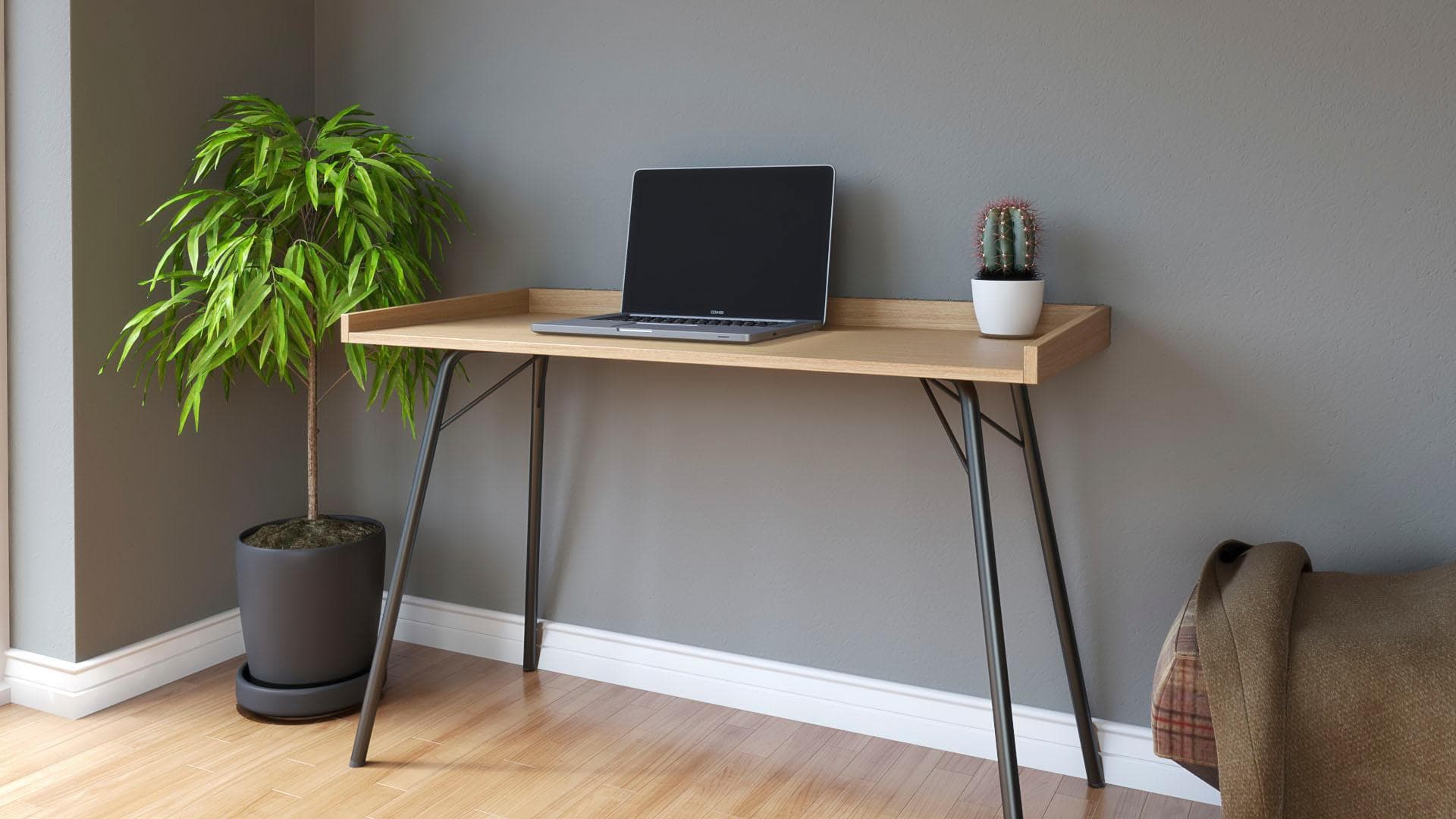 Woodman Schreibtisch Rayburn Beige Massivholz