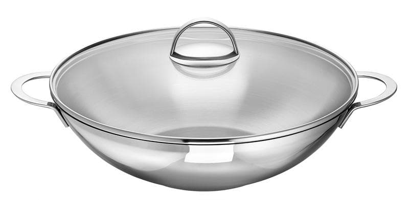 Schulte Ufer Wok Wave Silber Edelstahl Induktion 32 cm