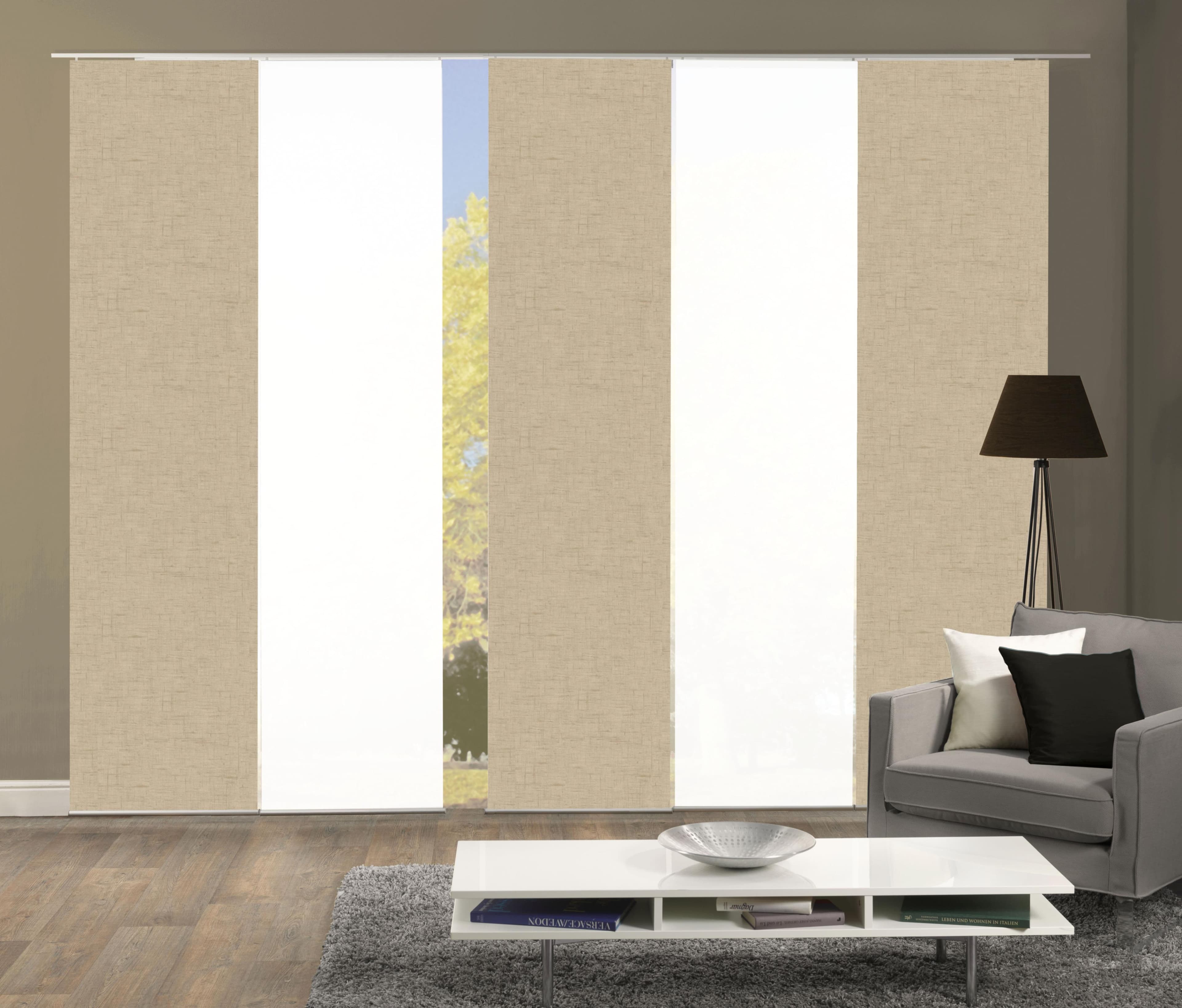 HOME WOHNIDEEN Schiebegardine PIVE 5er Set Beige Polyester