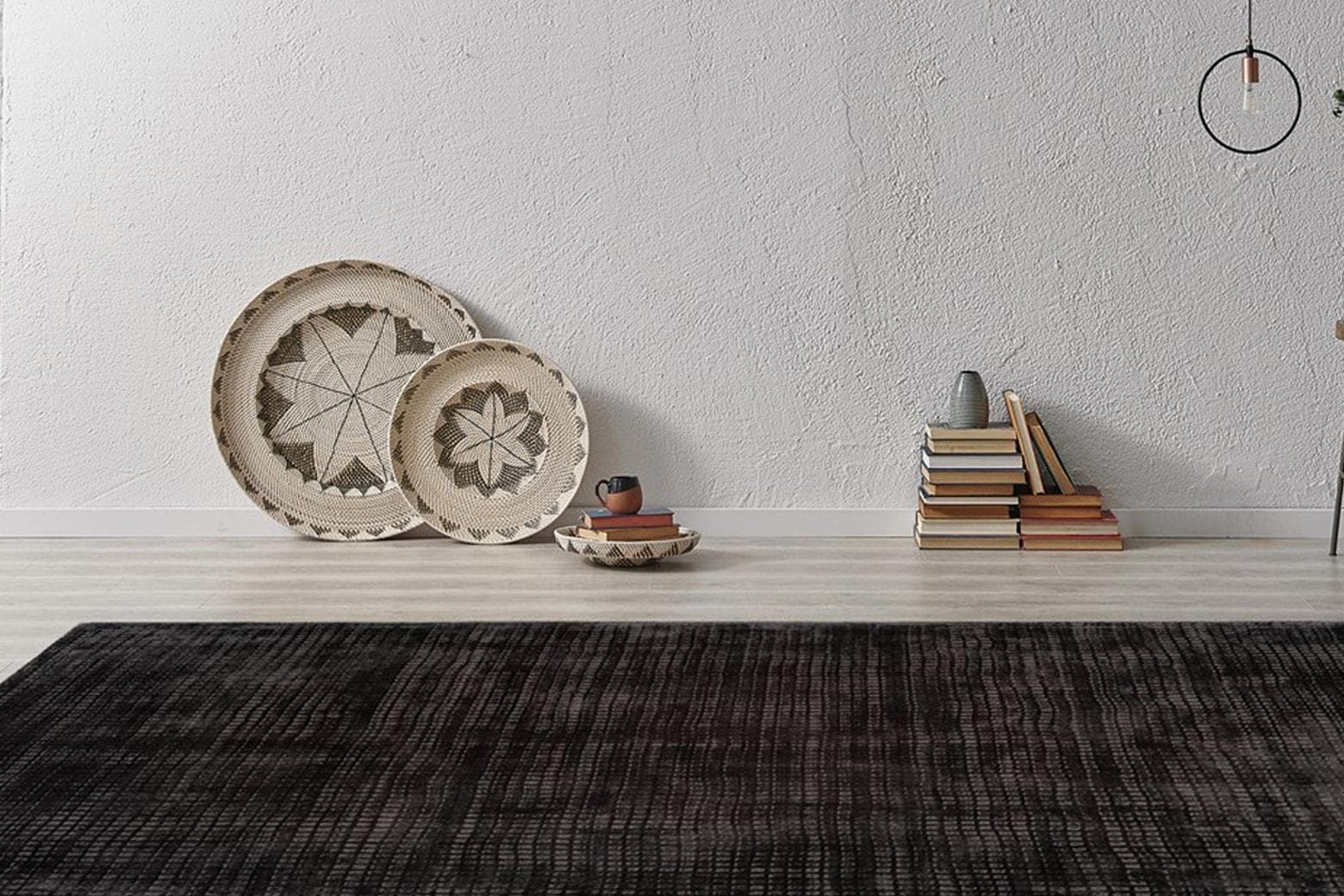 Padiro Bridget Kurzflor Teppich in Grau - Hoch-Tief-Struktur mit Vintage Look