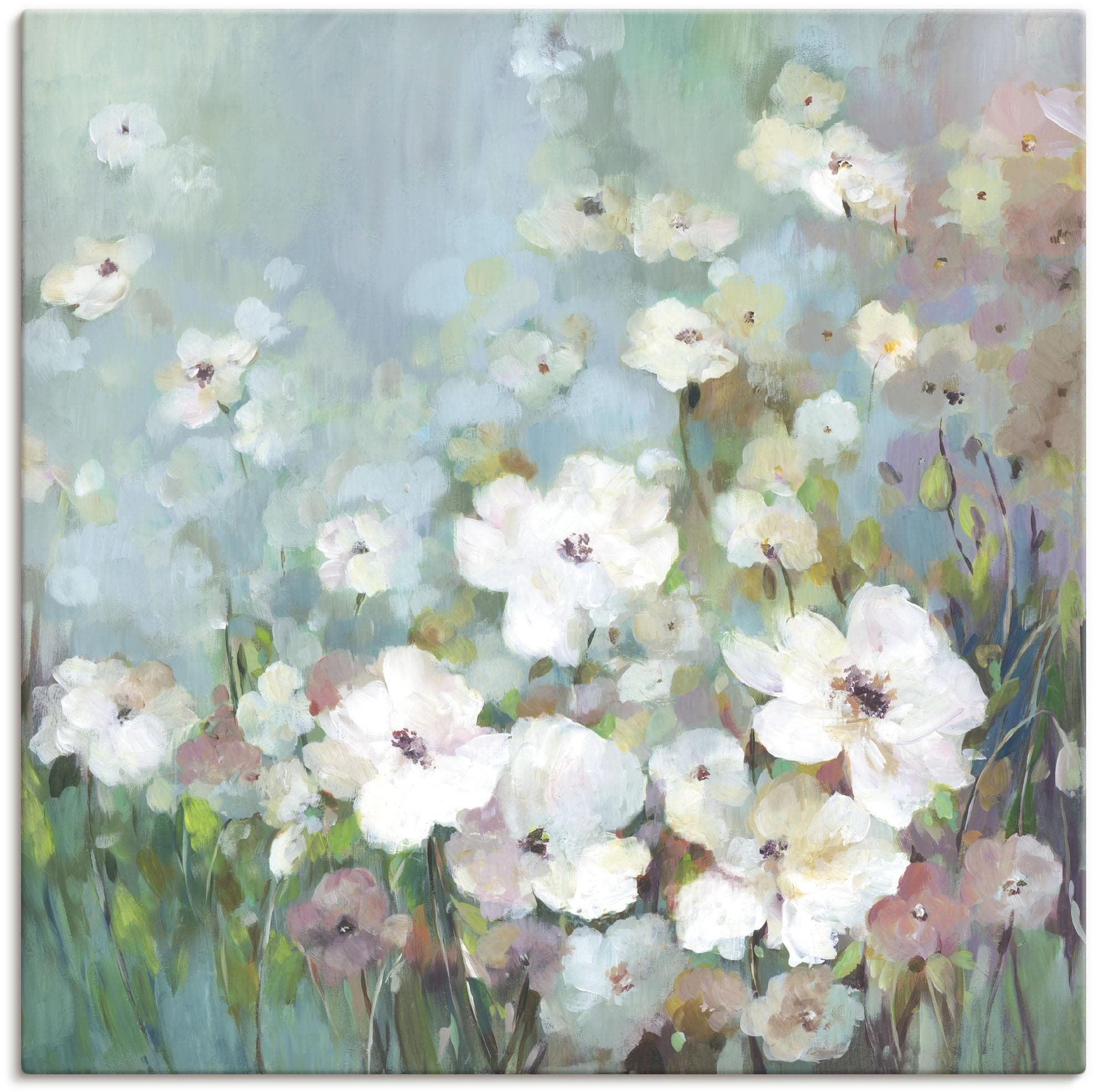 Artland Wandbild Feldblumengarten Grün Blumenwiese
