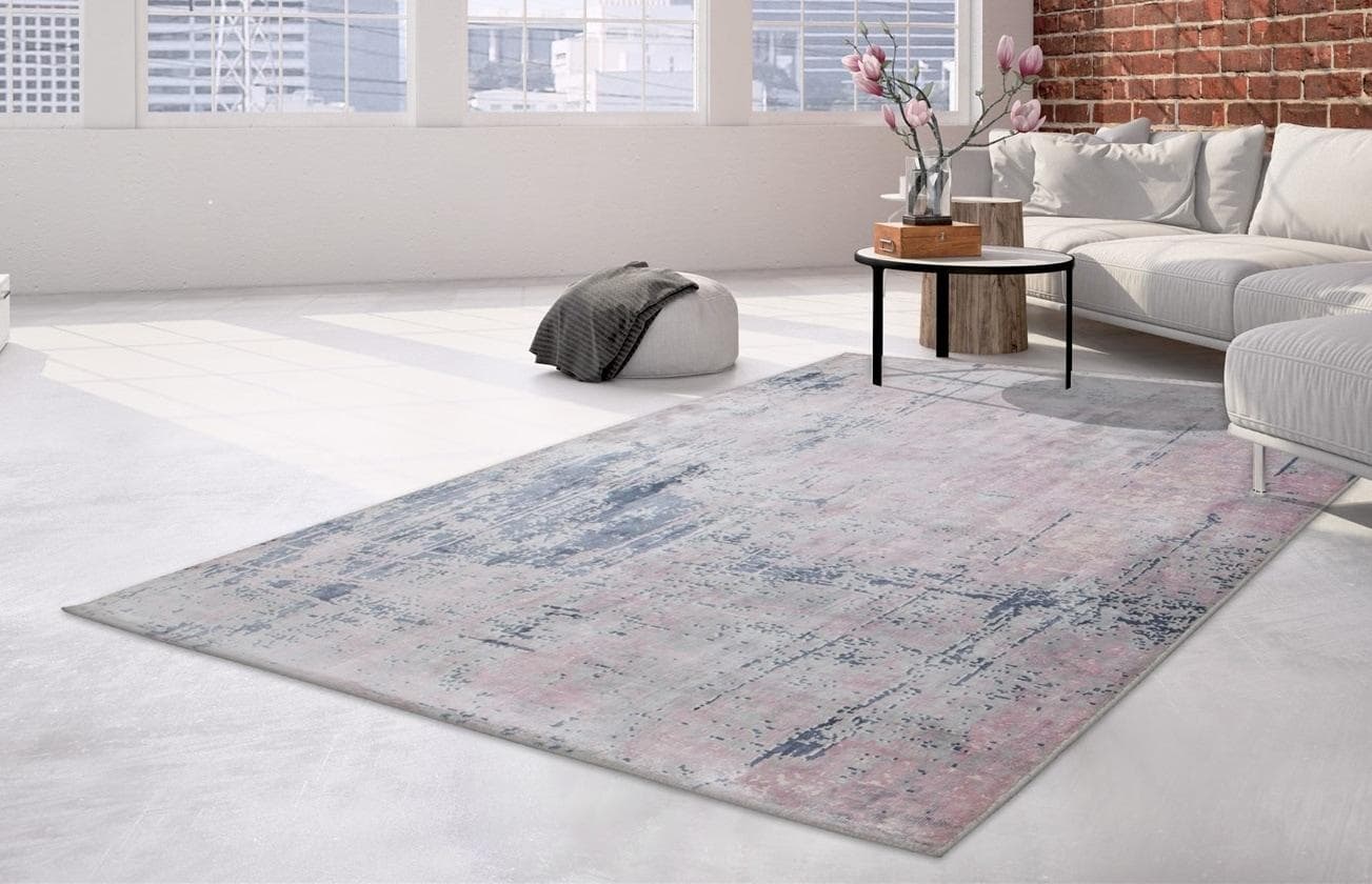 Arte Espina Teppich Ocean 400 Vintage Rosa Blau Handgewebt