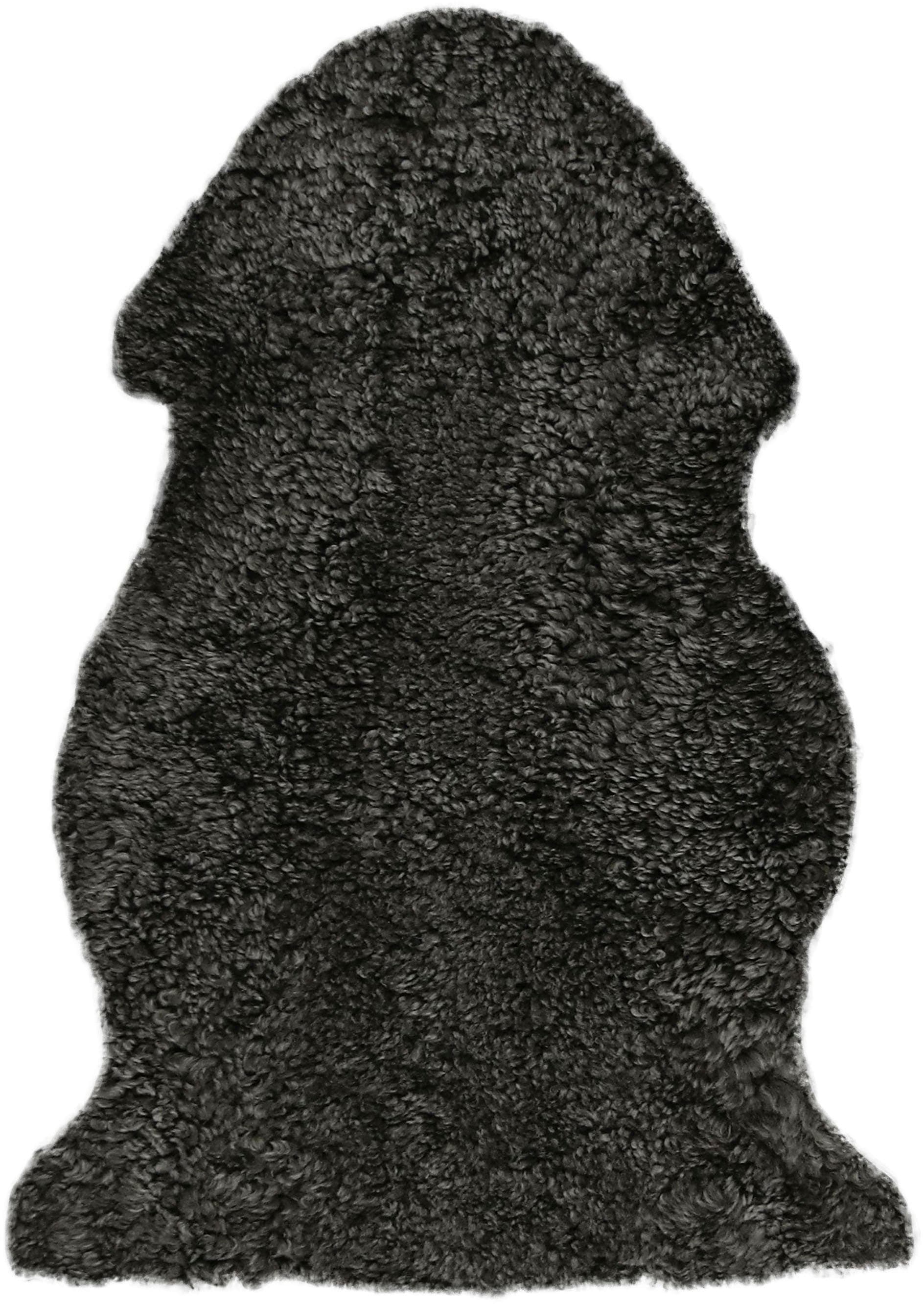 Heitmann Felle Lammfell Curly Fellteppich Anthrazit Schwarz