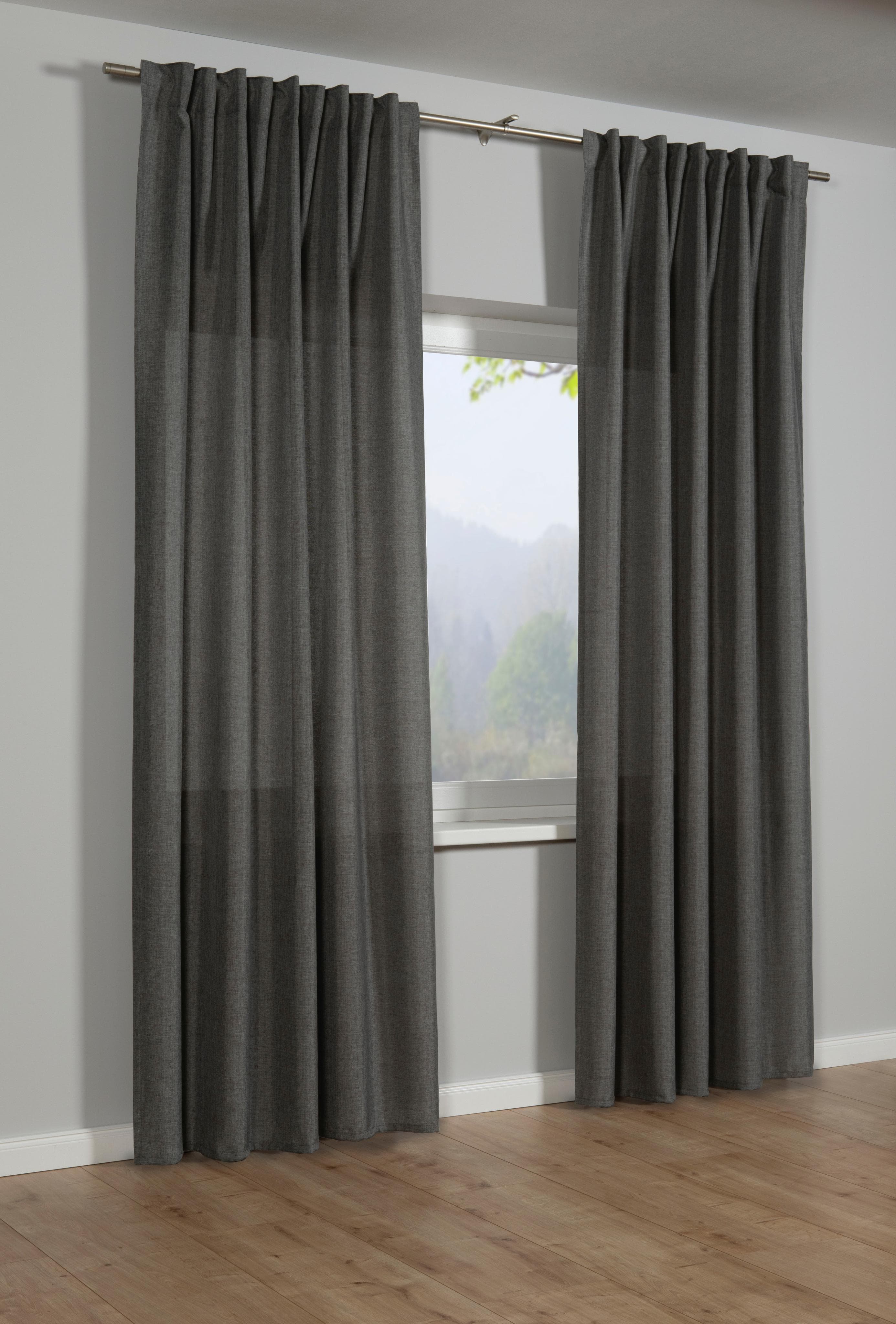 SEHLBACH Gardine Schal Strukturdeko Anthrazit 140x245 cm