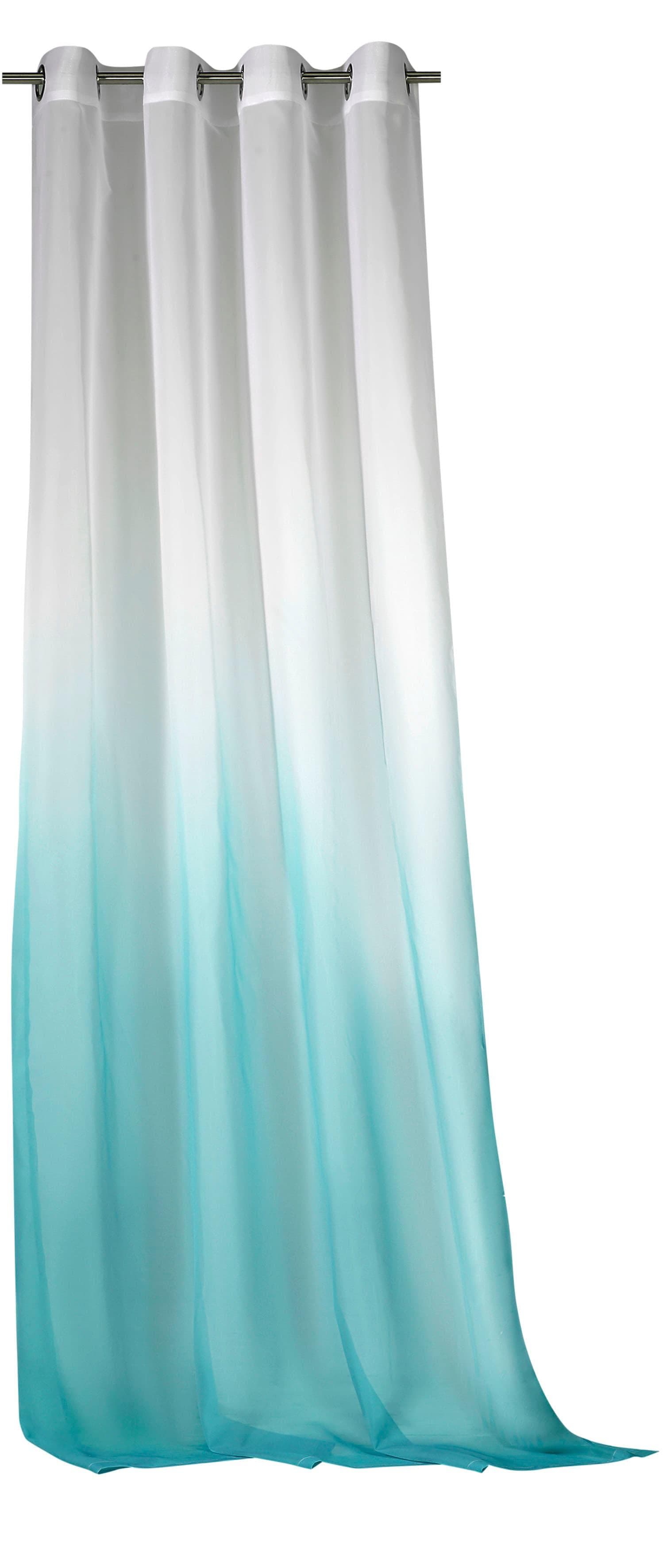 Weckbrodt Vorhang Maischa Türkis Blau Voile Farbverlauf