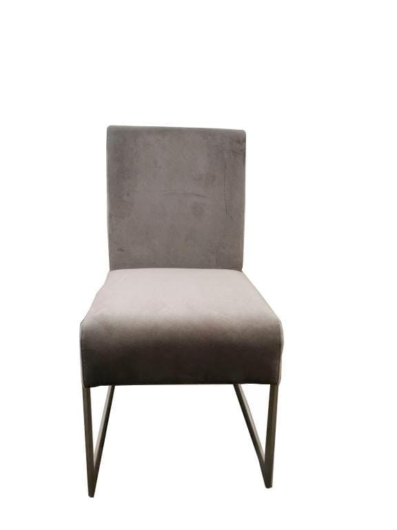 Esszimmerstuhl LEONIQUE Coral Grau Silber 2er Set Edelstahl