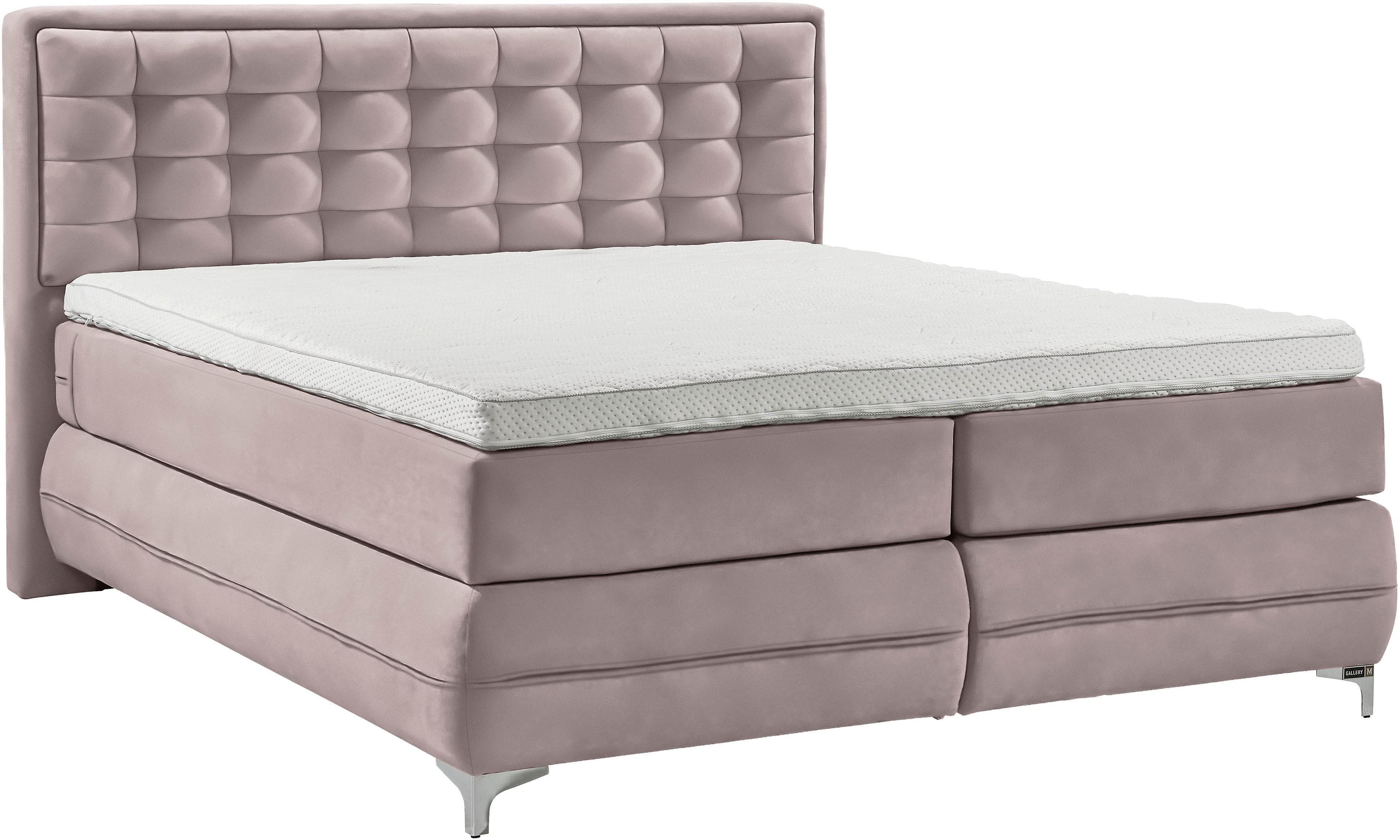 Boxspringbett Dubai Musterring Lila 7-Zonen-Taschen-Federkernmatratze