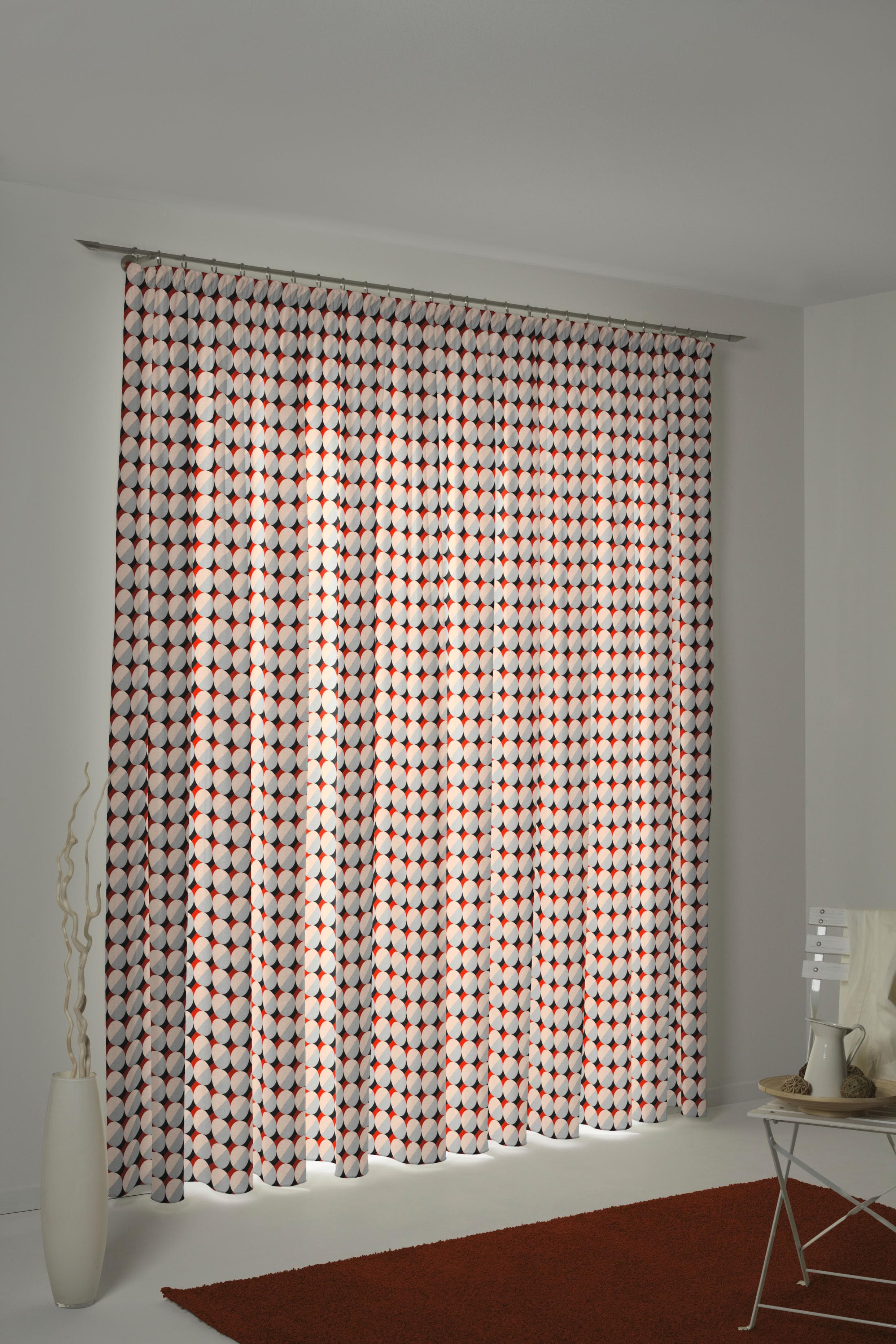 ADAM Vorhang Circles 145x145cm Retro Orange Grau Bio-Baumwolle