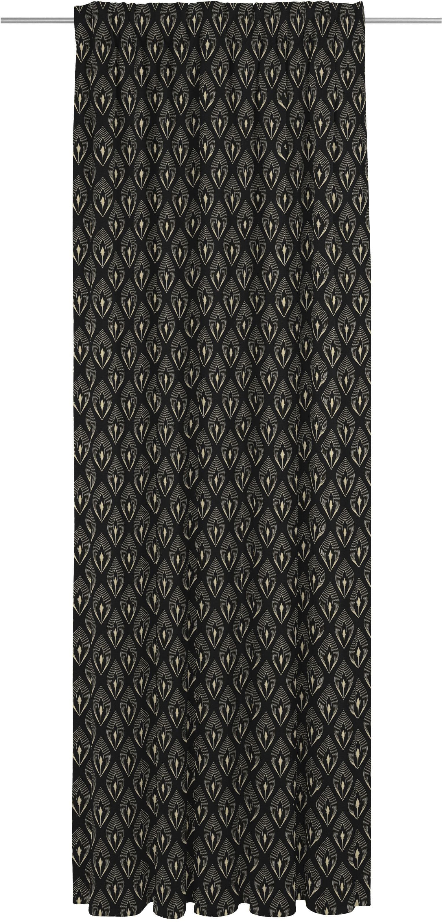 Vorhang ADAM "Feathers" Jacquard Baumwolle Schwarz-Weiß