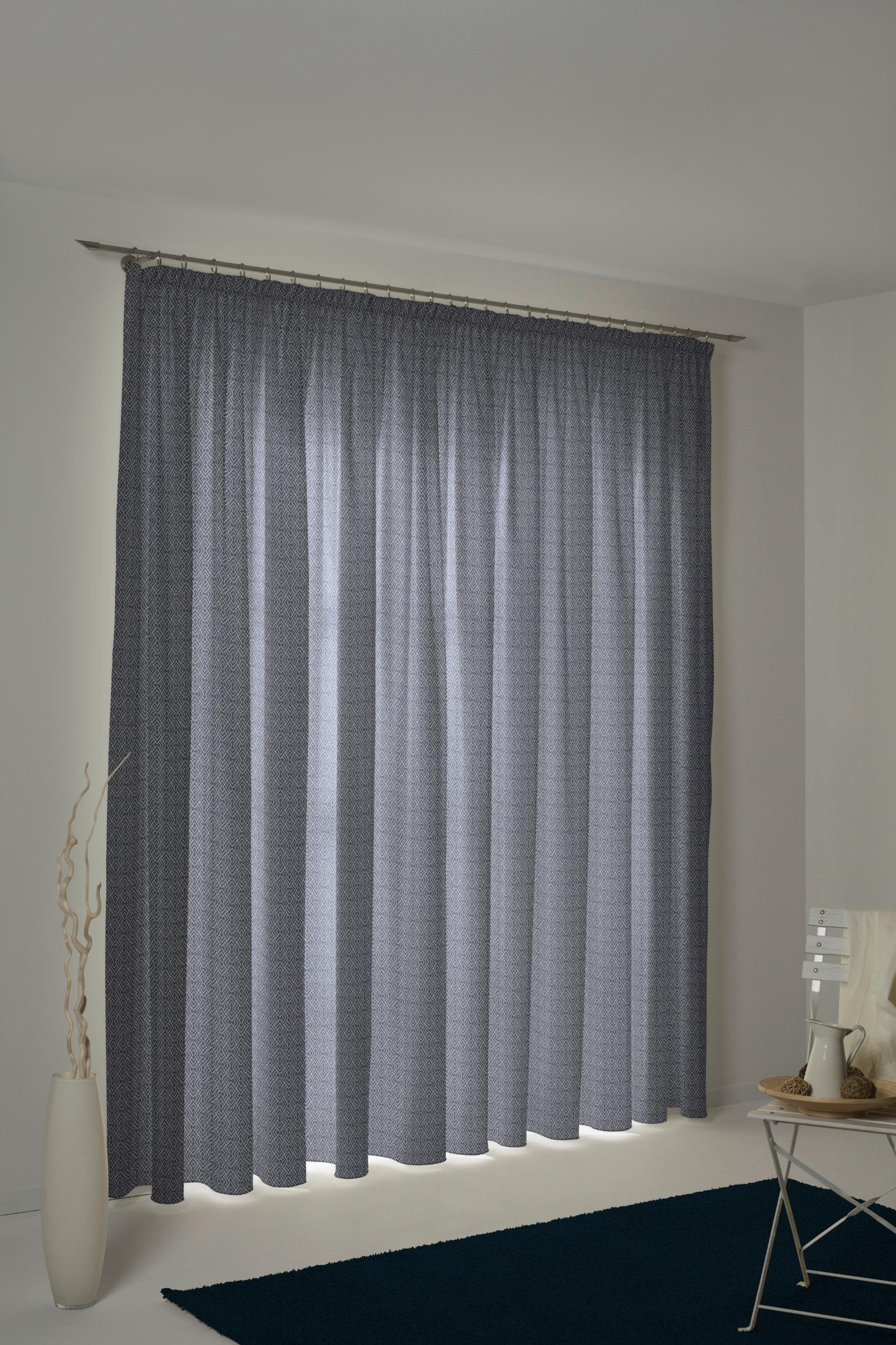 Vorhang ADAM Graphic Ventus Jacquard Dunkelblau