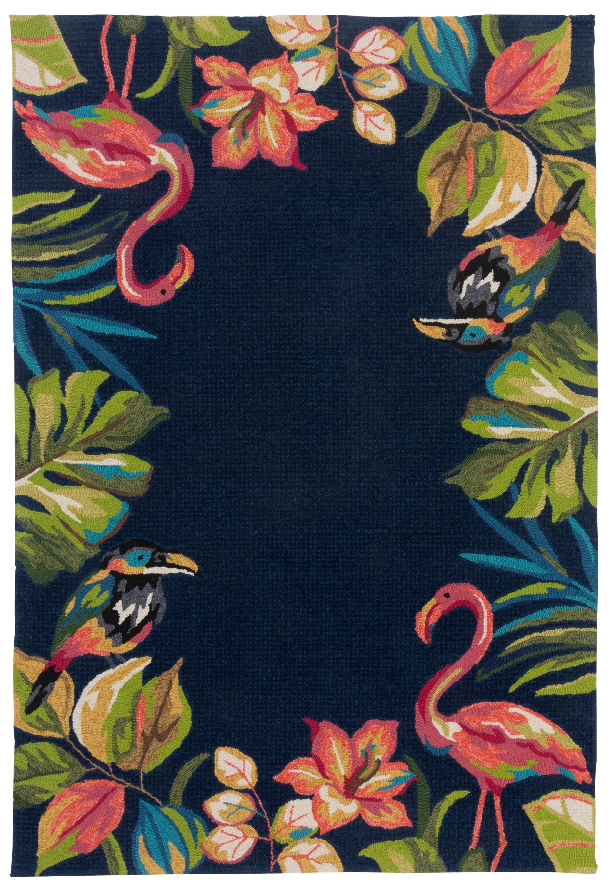 GINO FALCONE Teppich "Rosetta 020 Flamingos" Blau Polyester
