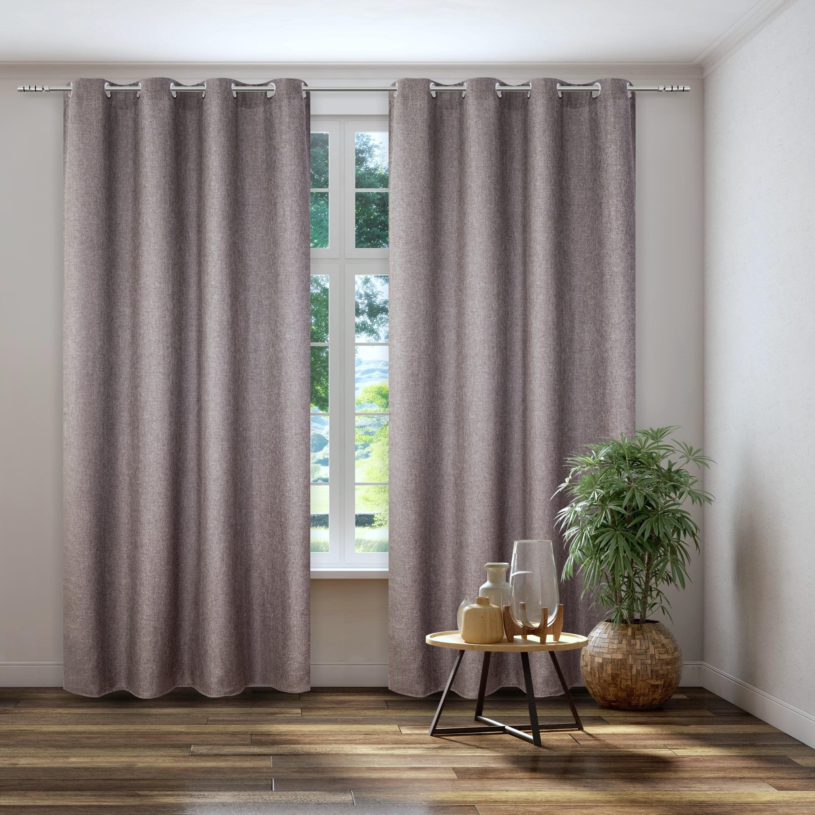 Vorhang KUTTI Dimout Braun Polyester Verdunkelung