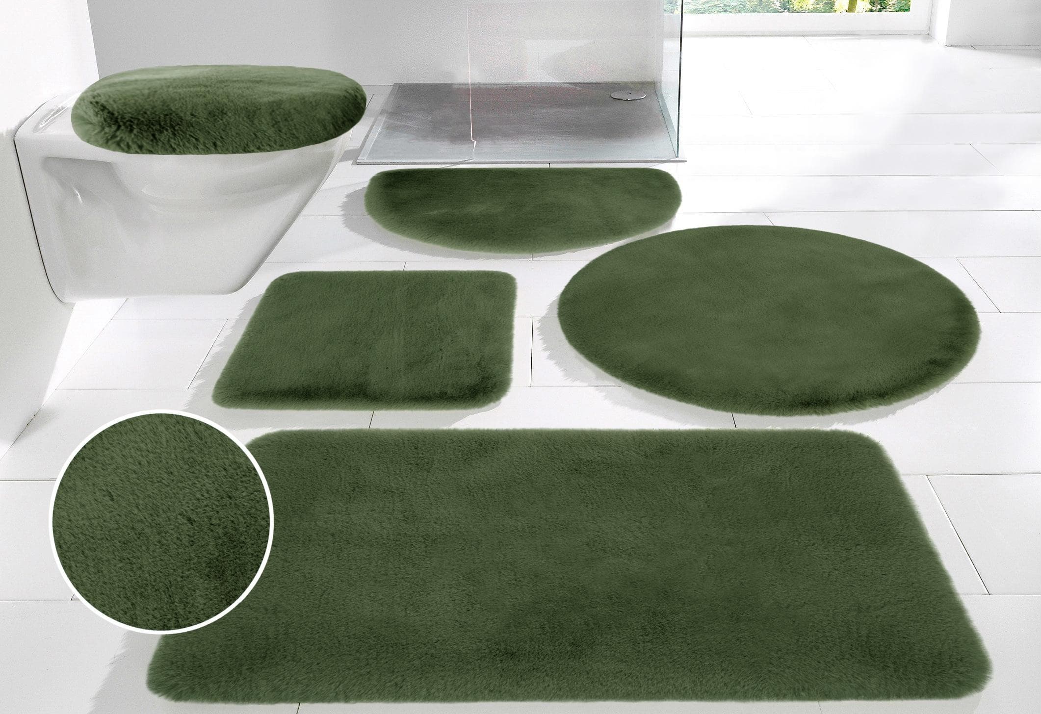 Badematte MY HOME Rabbit Badematten Badvorleger Badezimmer Teppich Dunkelgrün