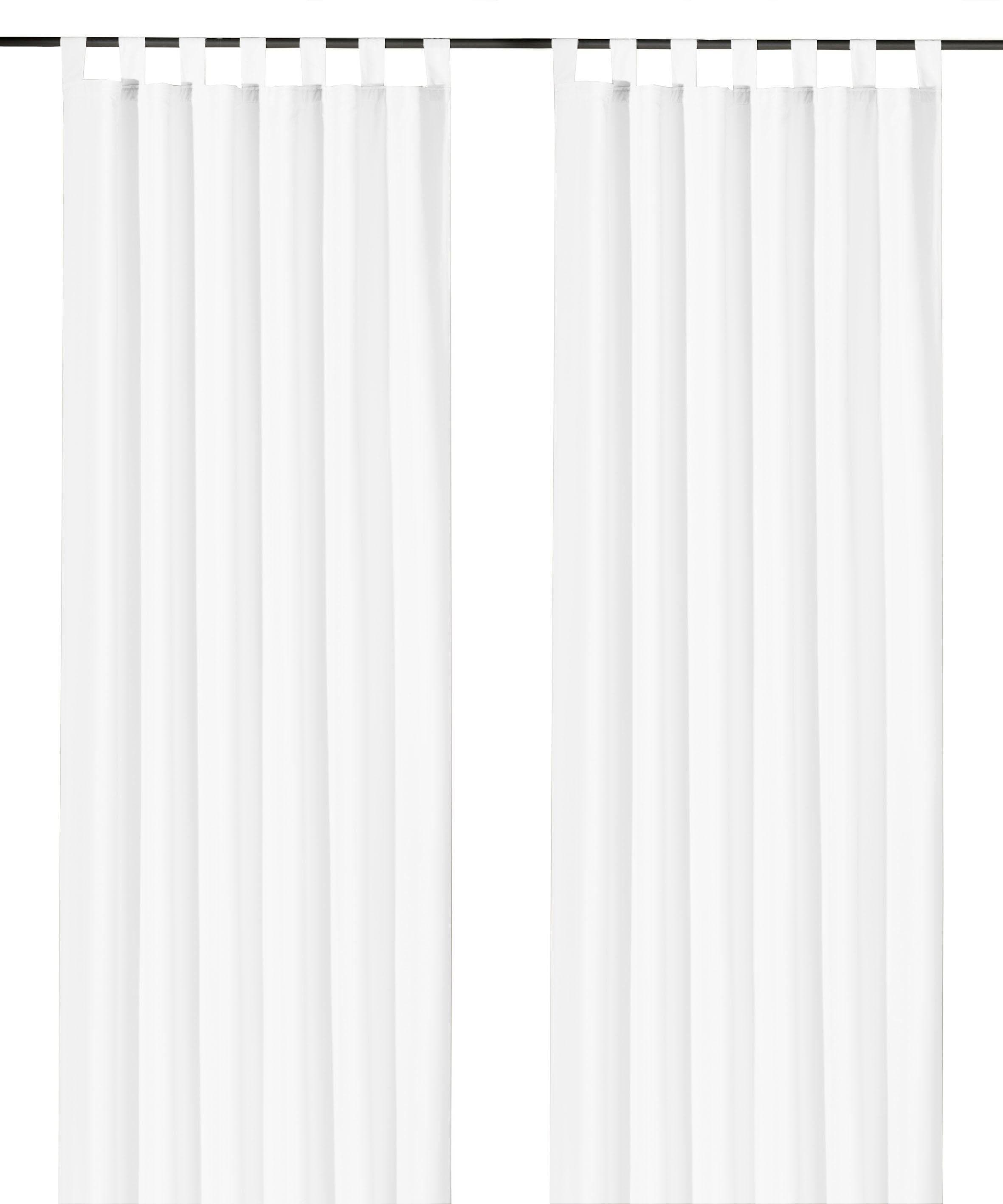 Weckbrodt-Gardinen Vito Blickdichte Satin-Polyester-Gardine Weiß