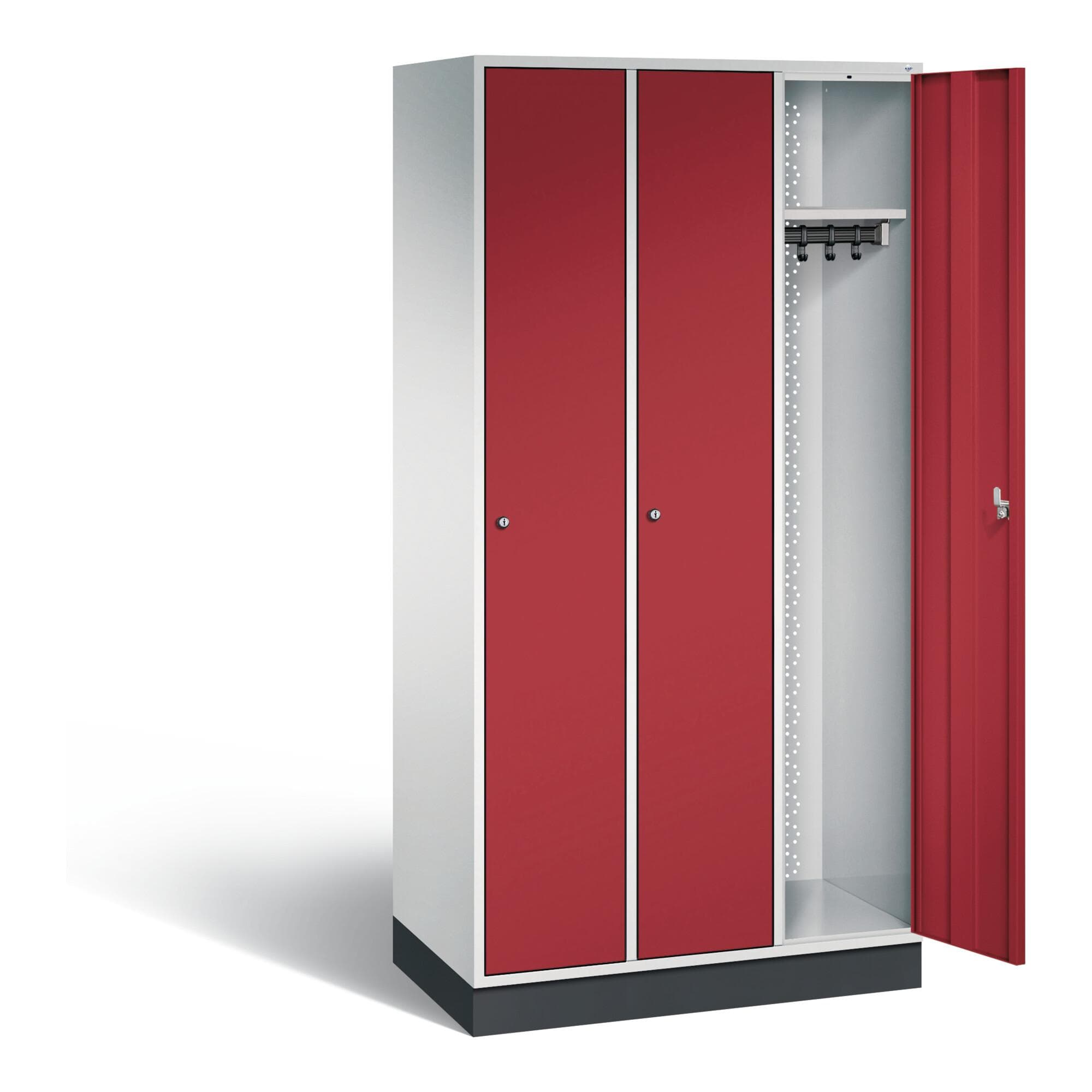 C+P Garderobenschrank Intro Rubinrot Stahl