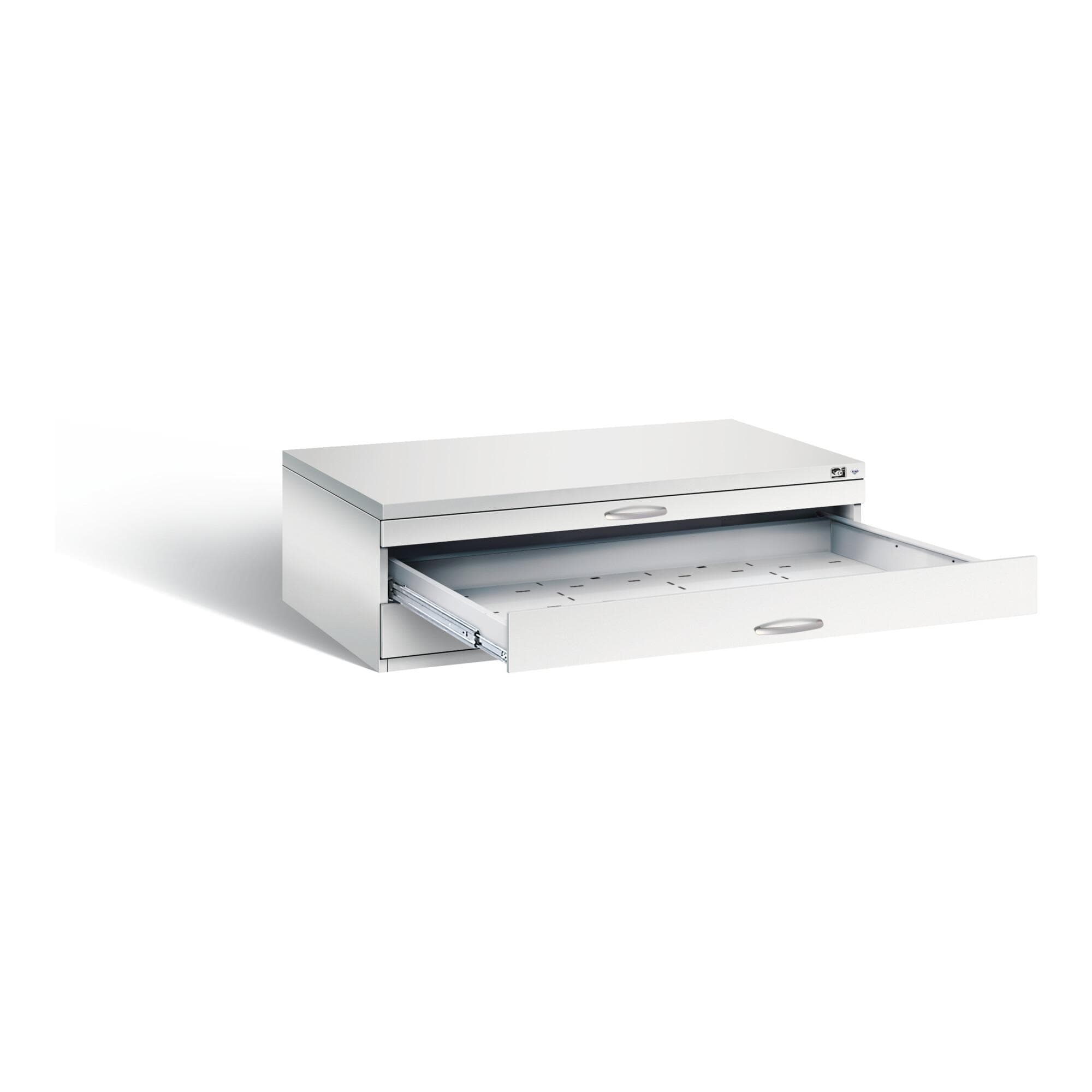 C+P Flachablageschrank Serie 7100_7200 Stahl, 420x1350x960mm, Lichtgrau