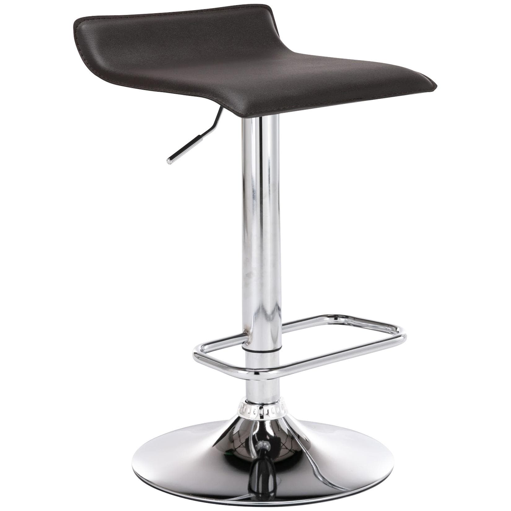 TPFLiving Barhocker Dynasty - Chrom, Kunstleder Schwarz, Drehbar