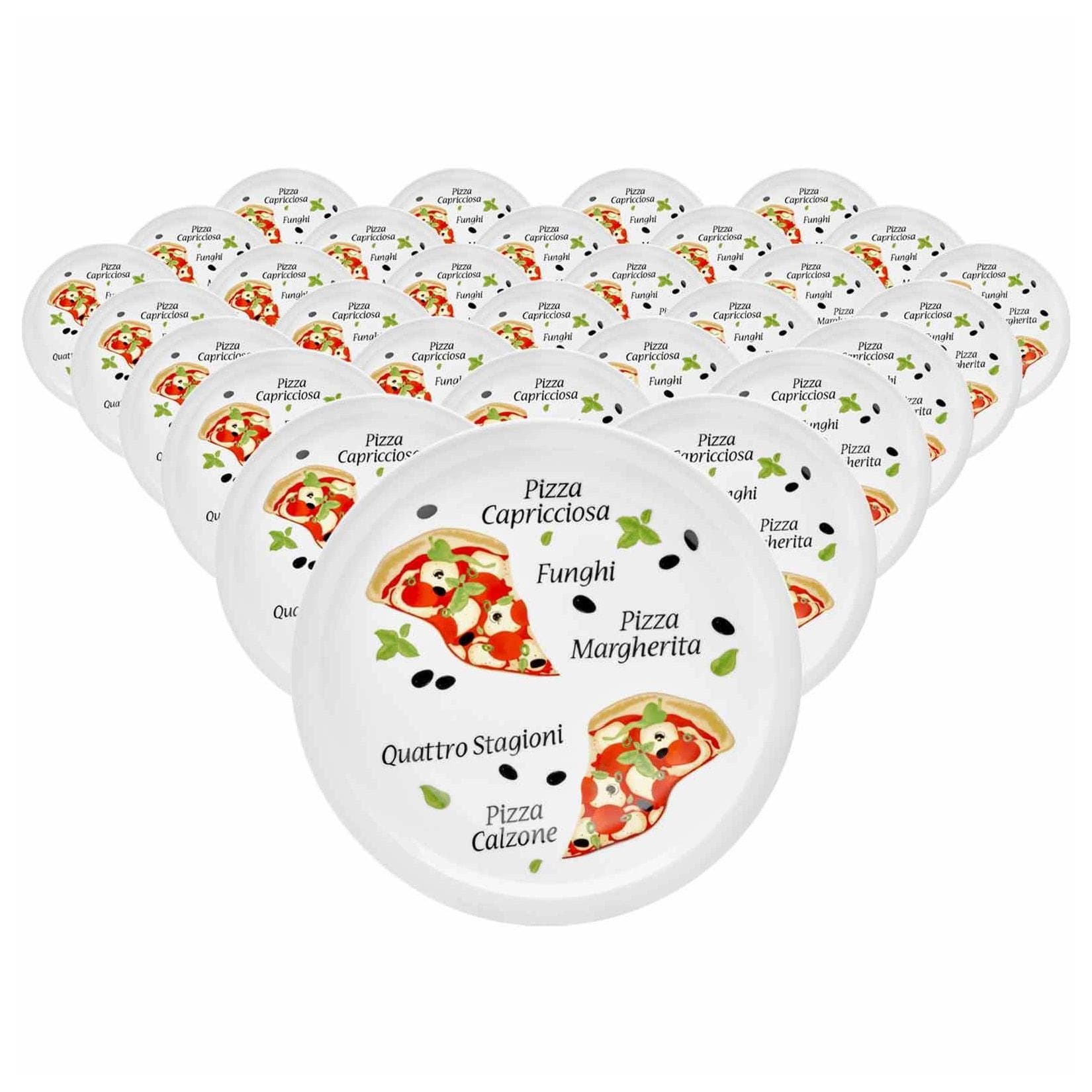 Van Well Pizzateller Set 30-tlg. Bunt Margherita Porzellan