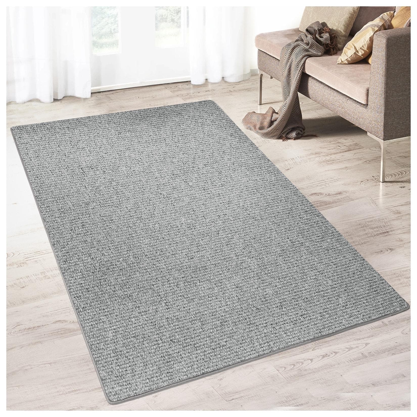 Karat Teppich auf Maß Carlton Hellgrau 75