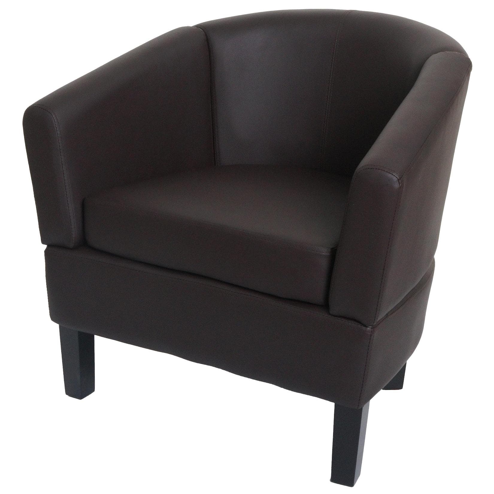 MCW Lounge-Sessel O17 Kunstleder Braun mit Fußbodenschonern