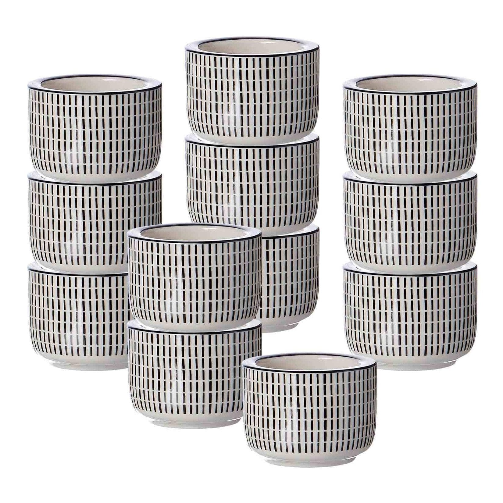 Ritzenhoff & Breker Takeo Stripes Teelichthalter Set - Schwarz-Weiß