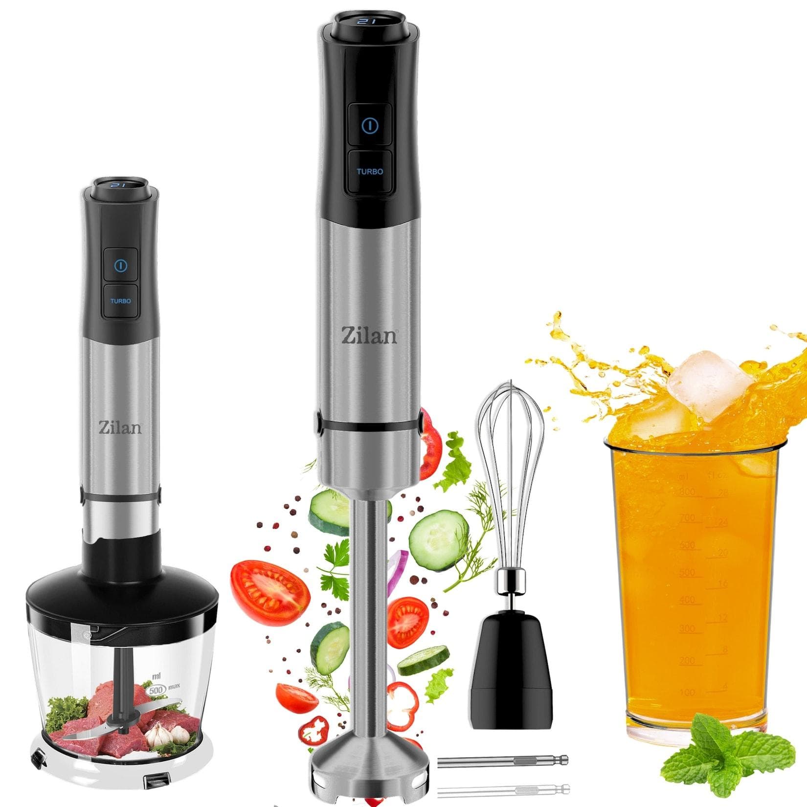 Zilan 5-in-1 Stabmixer Set 1200W Edelstahl 12 Geschwindigkeitsstufen