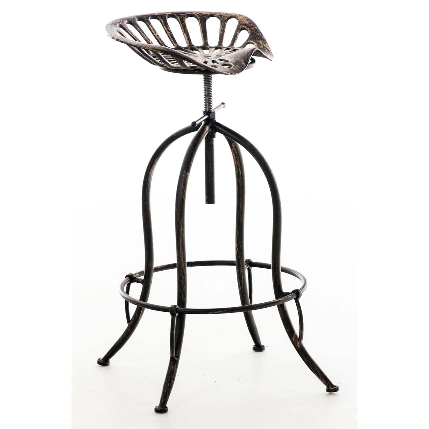 Metall Barhocker mit Fußstütze - Schwarz