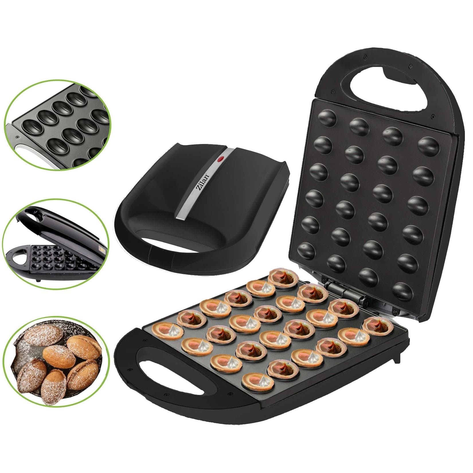 Zilan Elektrischer Nussbäcker Oresckis Nut Maker 1400 Watt Schwarz