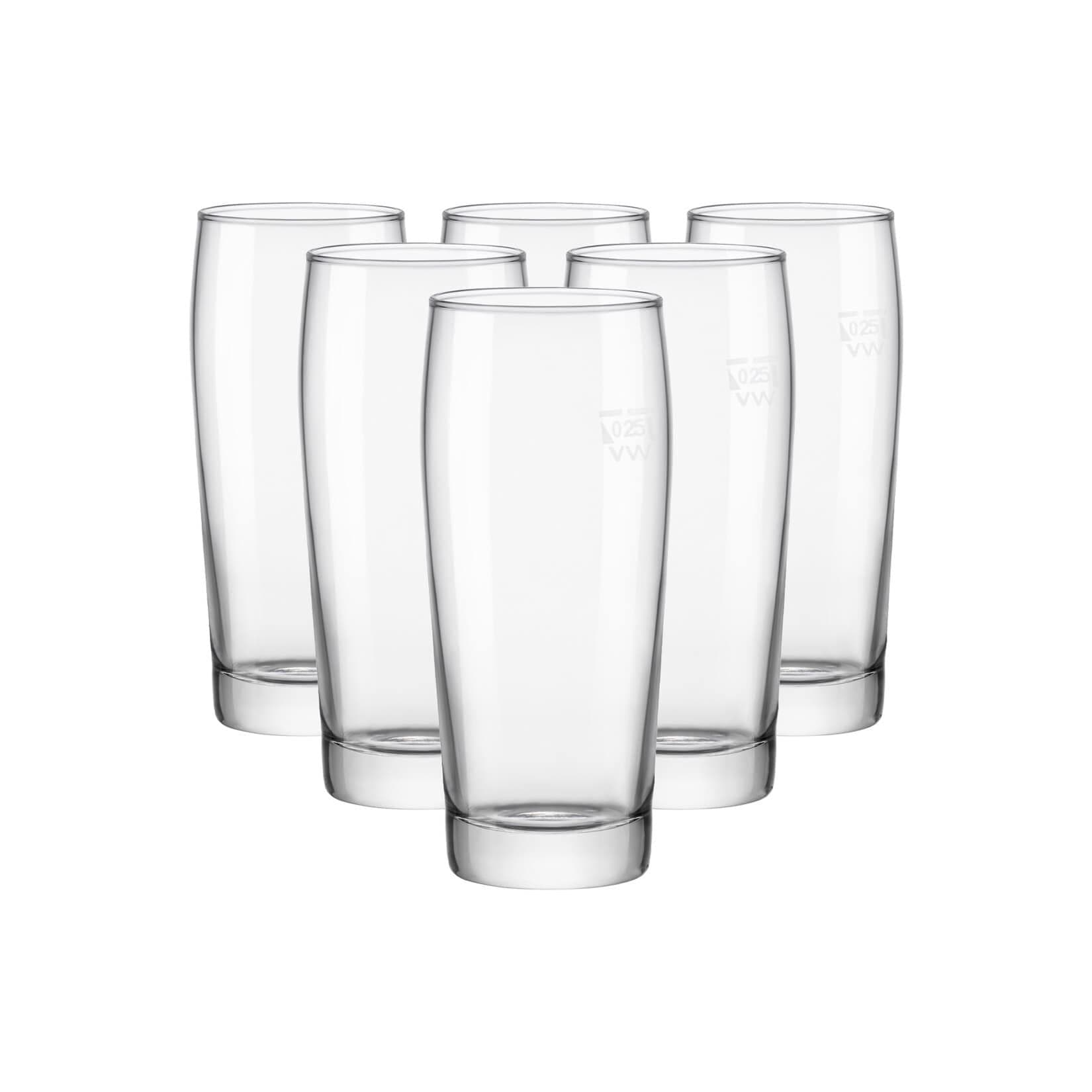 Van Well Willi Becher Bierglas 0,25 l 6er Set transparent