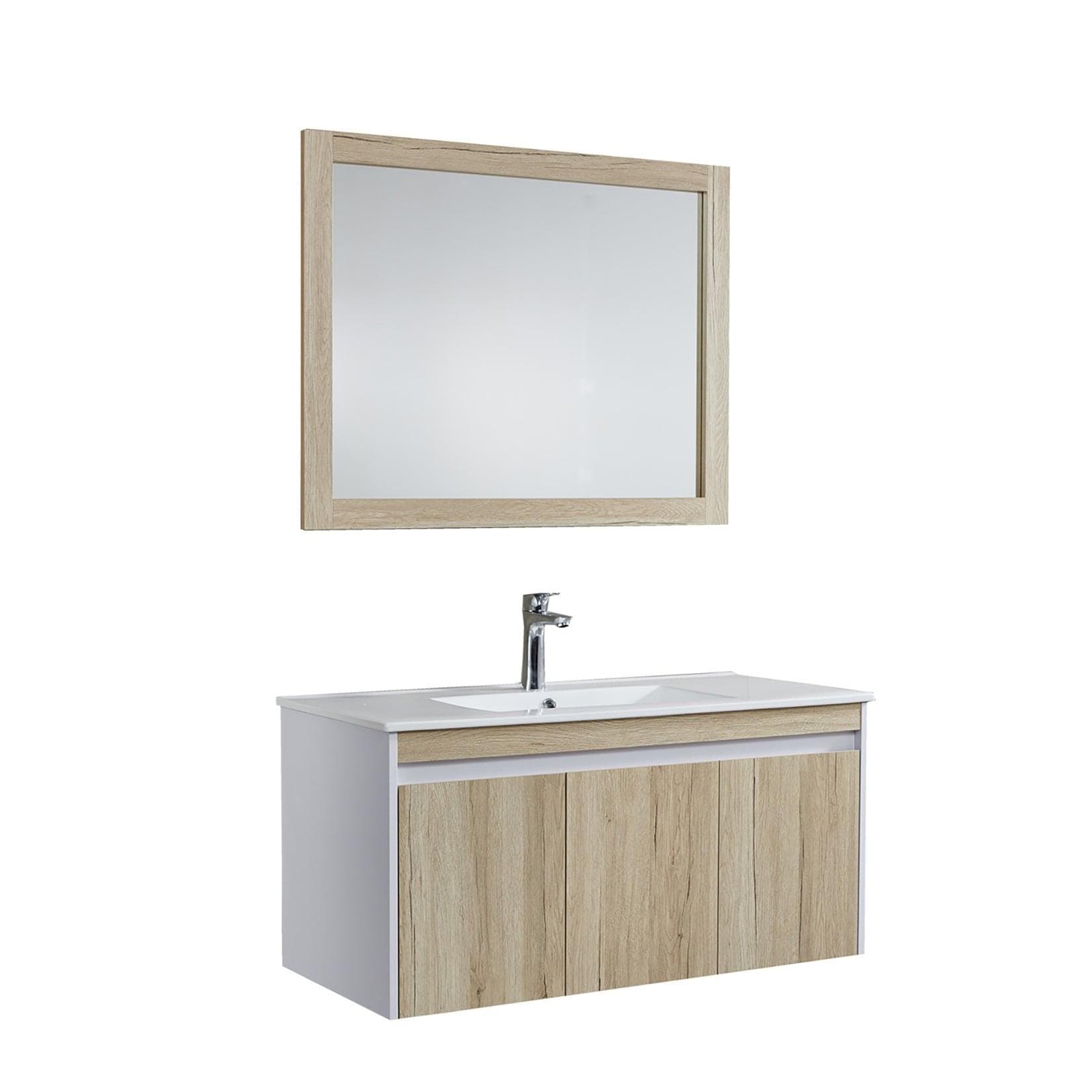 HTI-Living Badmöbel-Set Binz 100: Modernes Waschtisch-Set in Weiß & Eiche