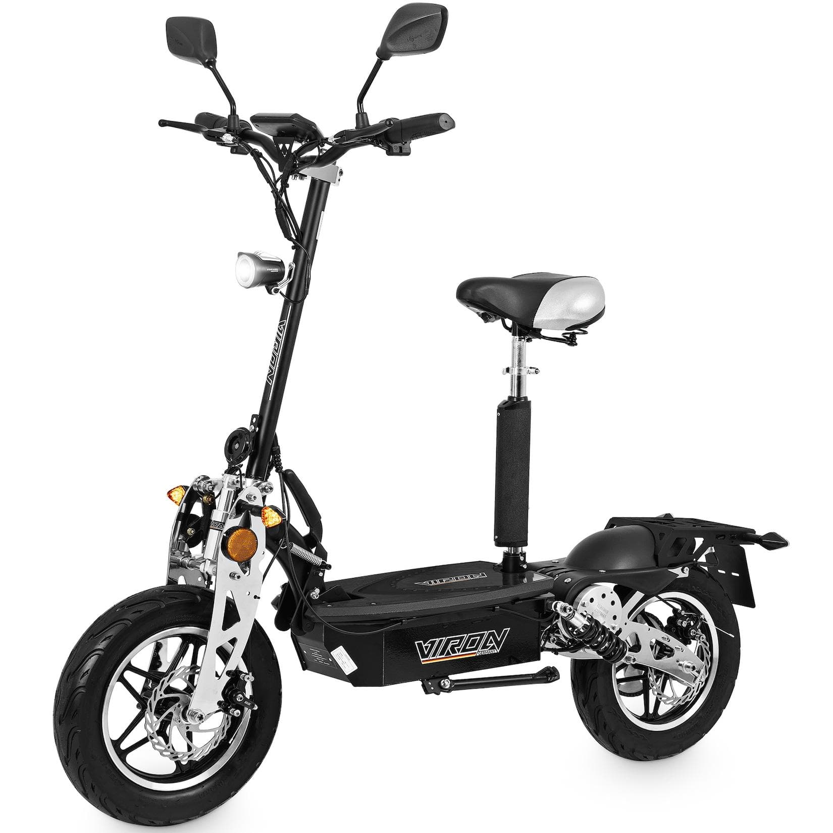 E-Scooter VIRON VR-1500-EEC mit Straßenzulassung schwarz mit Korbset