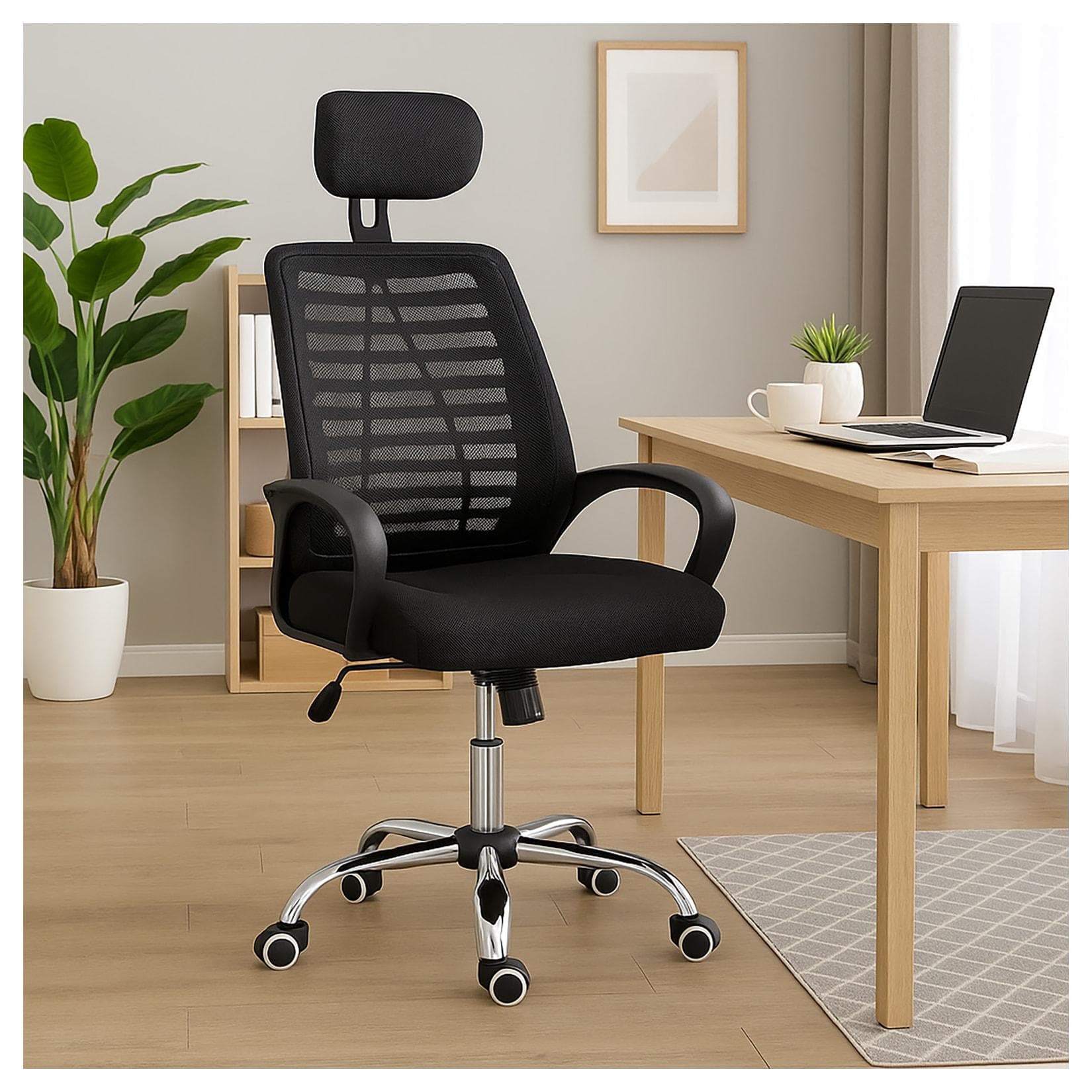 Höhenverstellbarer Drehstuhl Terry mit Kopfstütze