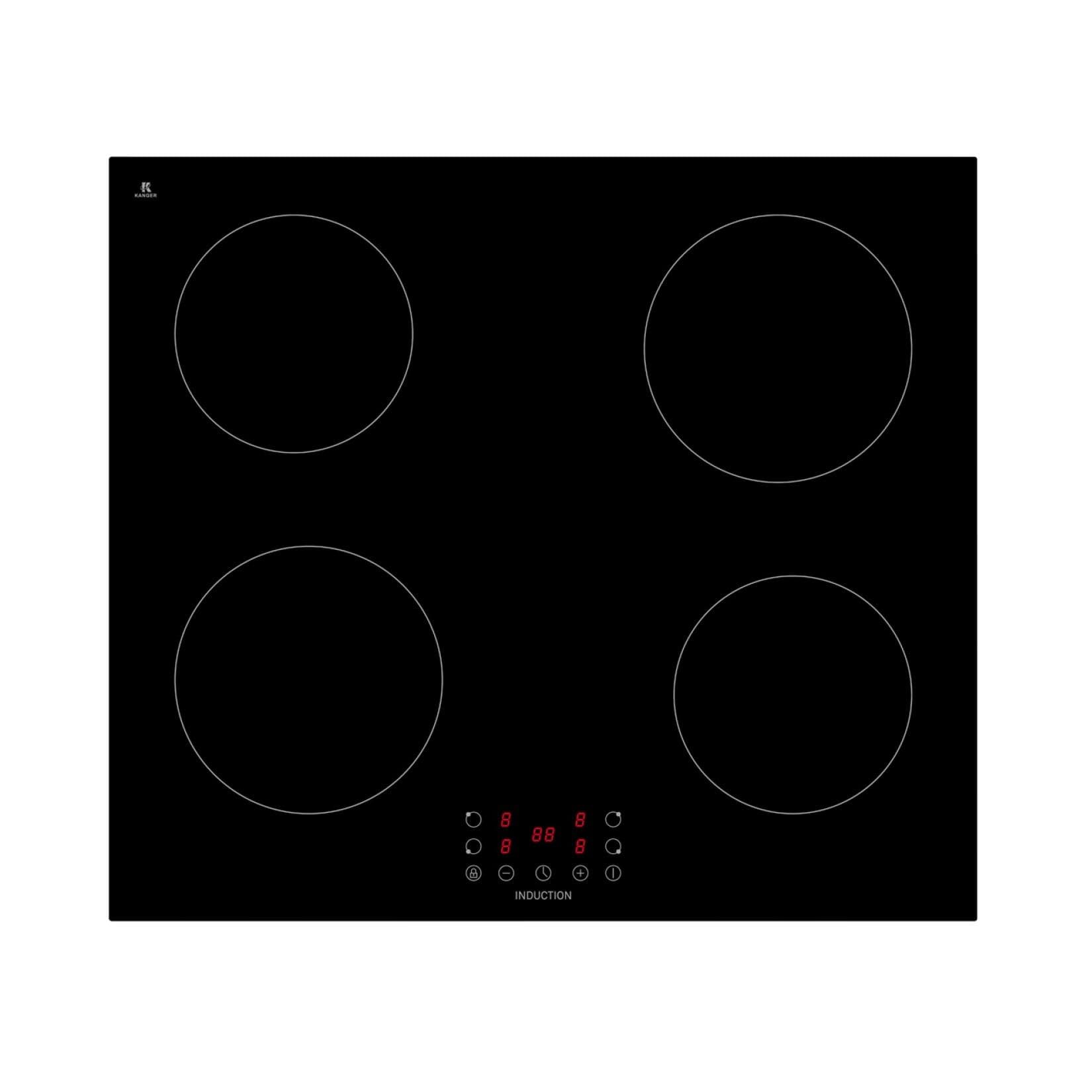 PKM Induktionskochfeld KHIF4 G-2 60cm autark Touch rahmenlos Glaskeramik