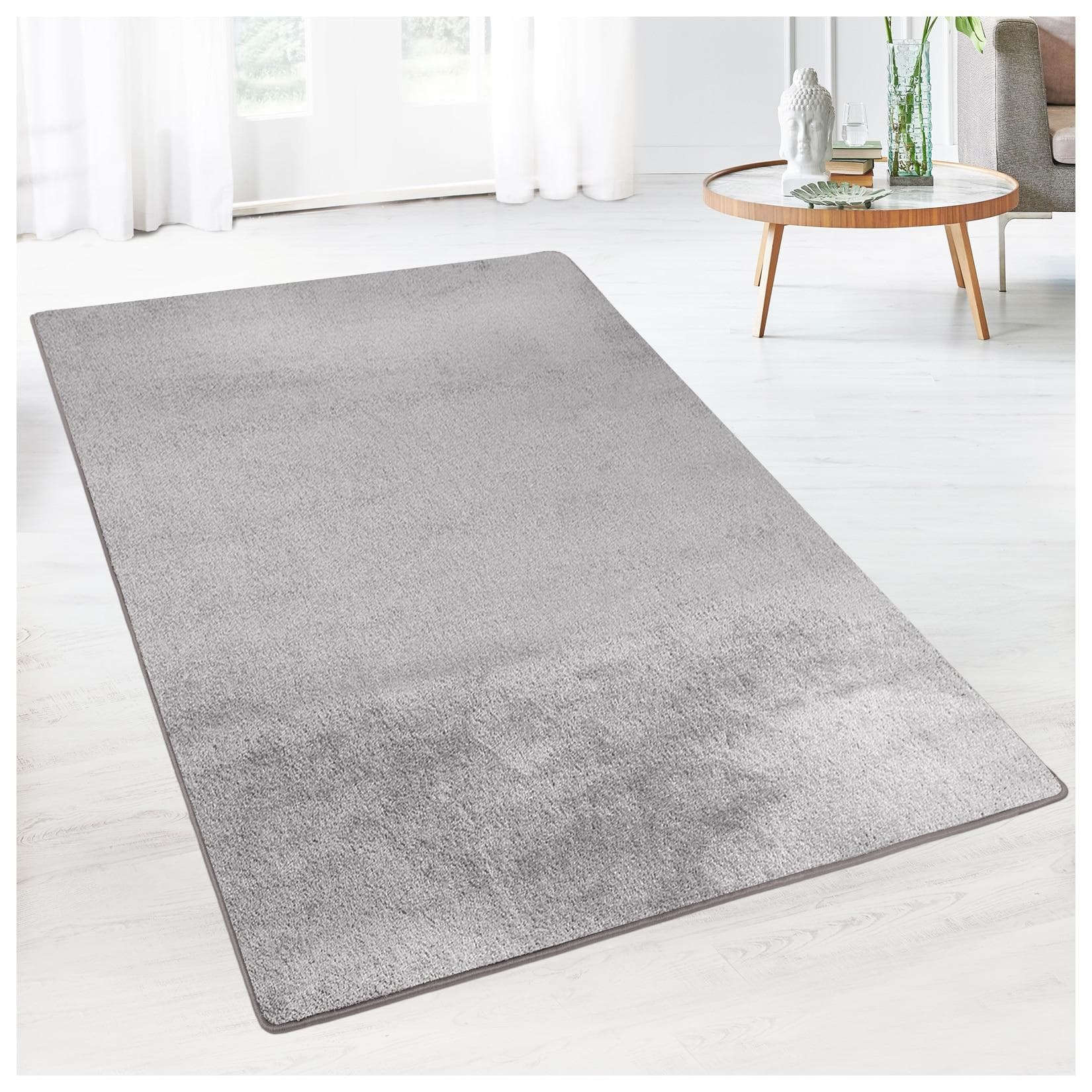 Karat Teppich Sundae Silber 73 Velours-Teppich