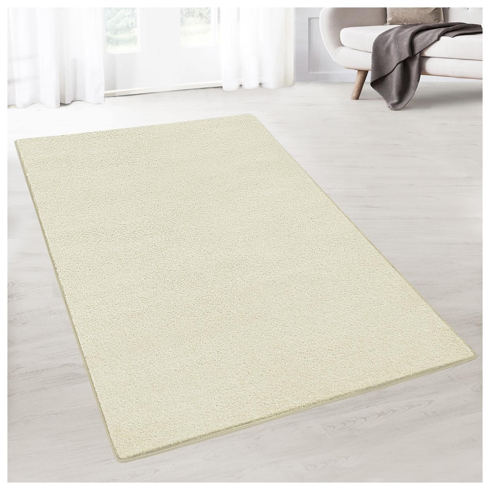 karathomeliving Teppich-Läufer auf Maß Dynasty Creme Velours