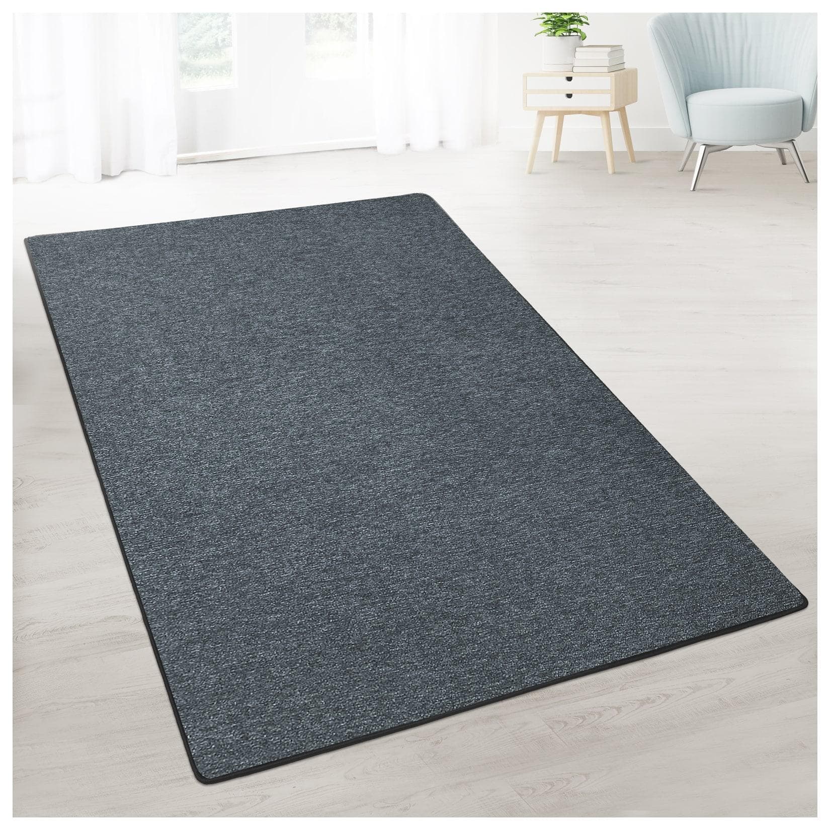 casa pura Teppich-Läufer auf Maß London Anthrazit 77