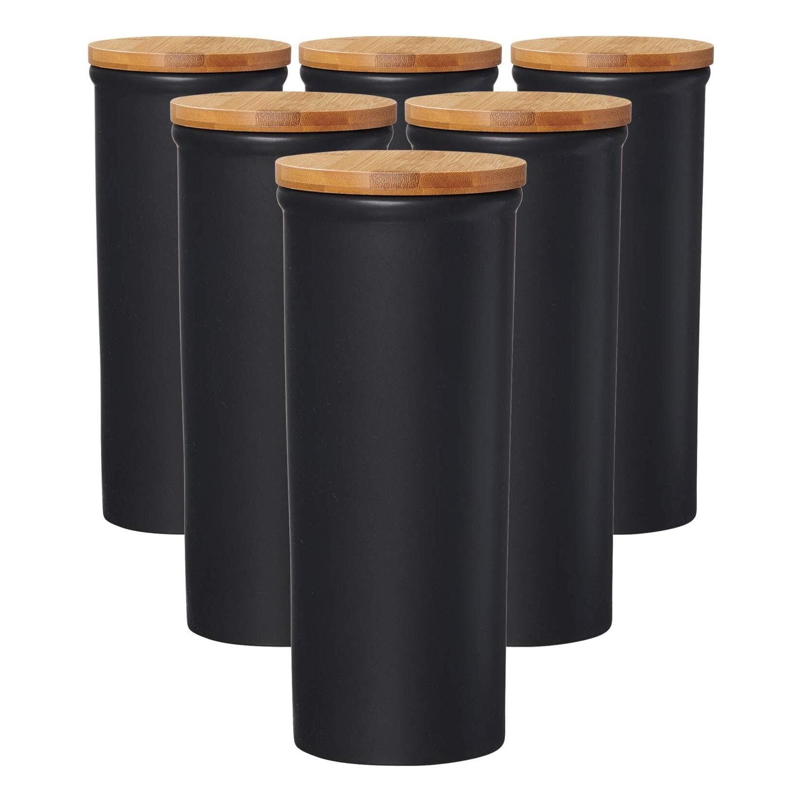 Ritzenhoff & Breker Jasper Vorratsdosen 1,6 l 6er Set Schwarz Mattglasur