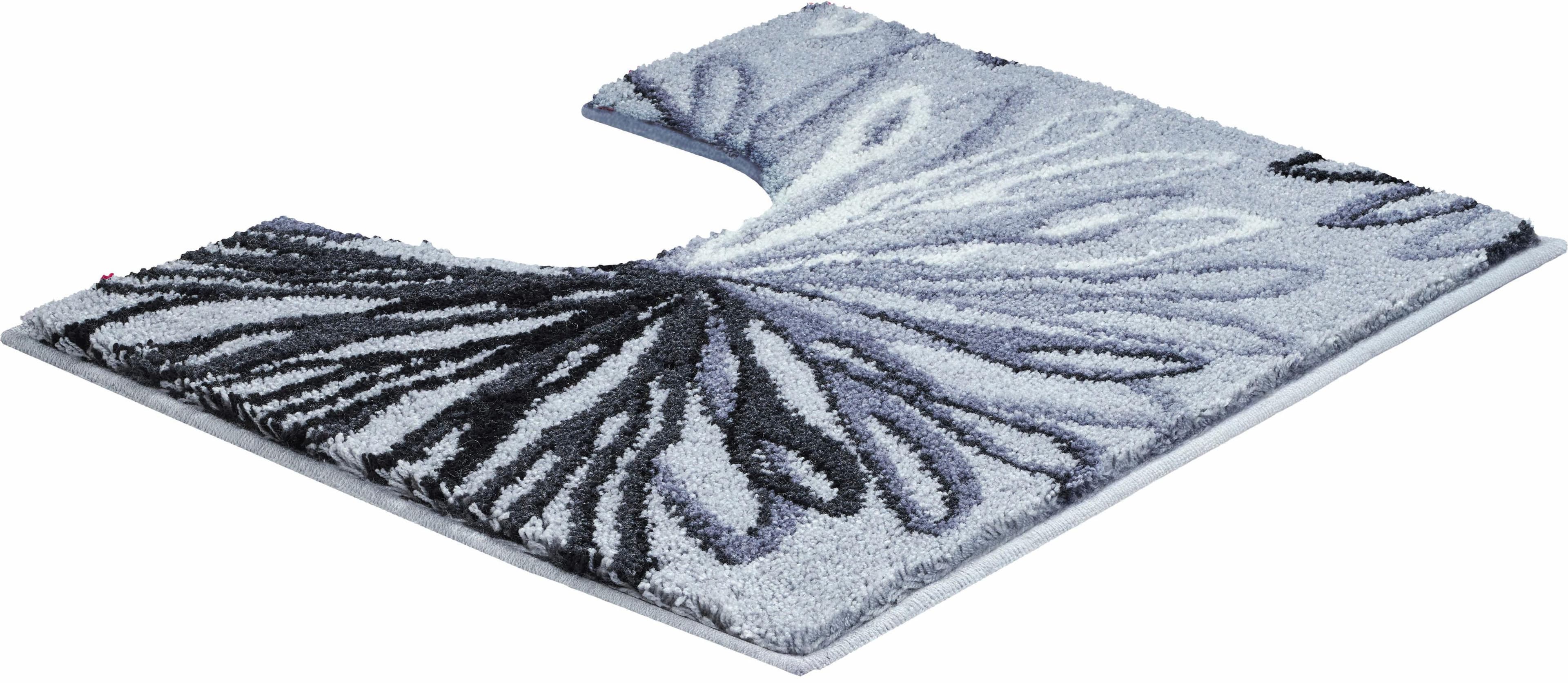 GRUND Art Badematte Anthrazit Grau Polyacryl Florales Muster