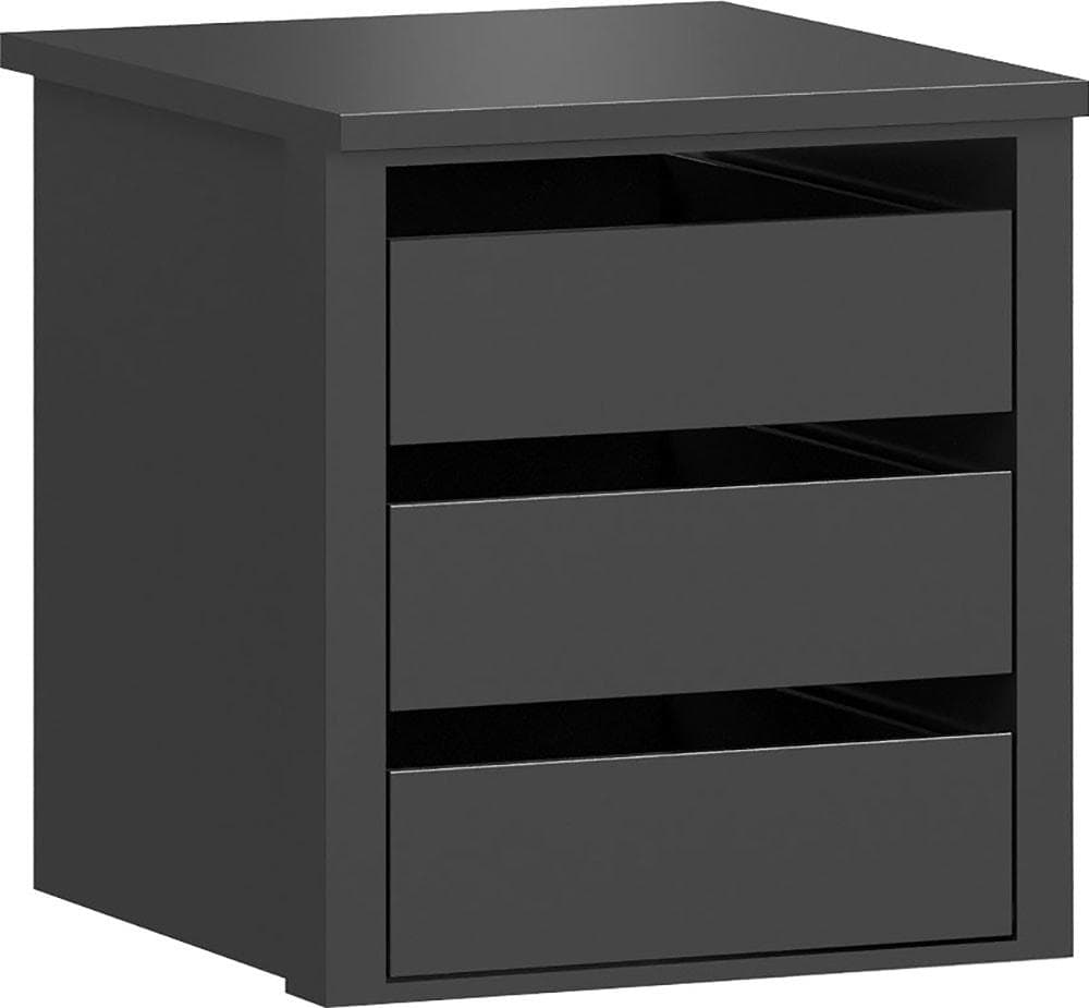 Schrankmodul York Schlafen Grau Anthrazit 3 Schubladen Holzwerkstoff