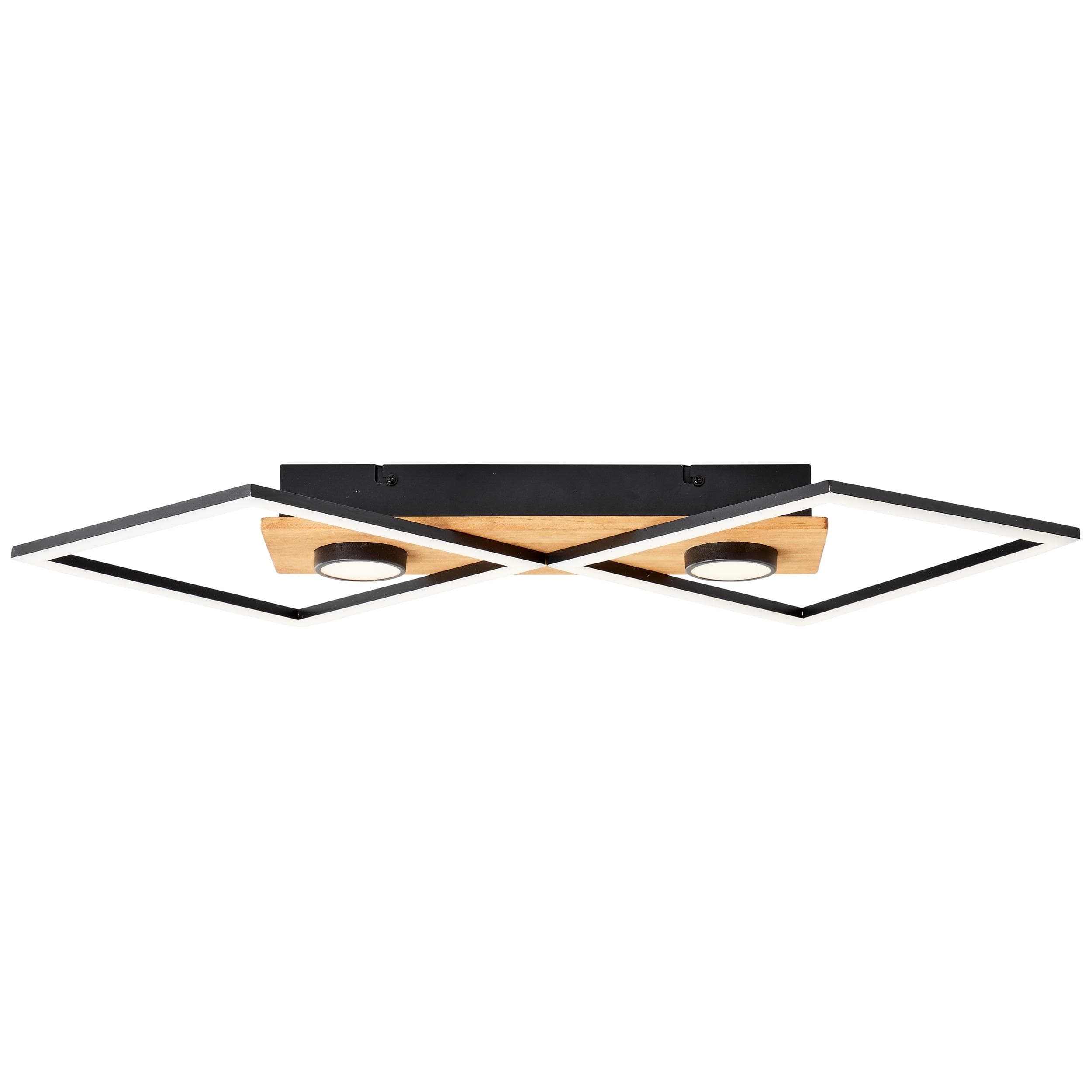 BRILLIANT Deckenleuchte Woodbridge Schwarz Holz Dimmbar LED