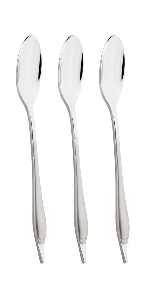 Mulex Fingerfood-Löffel Set satiniert Silber Edelstahl Esslöffel