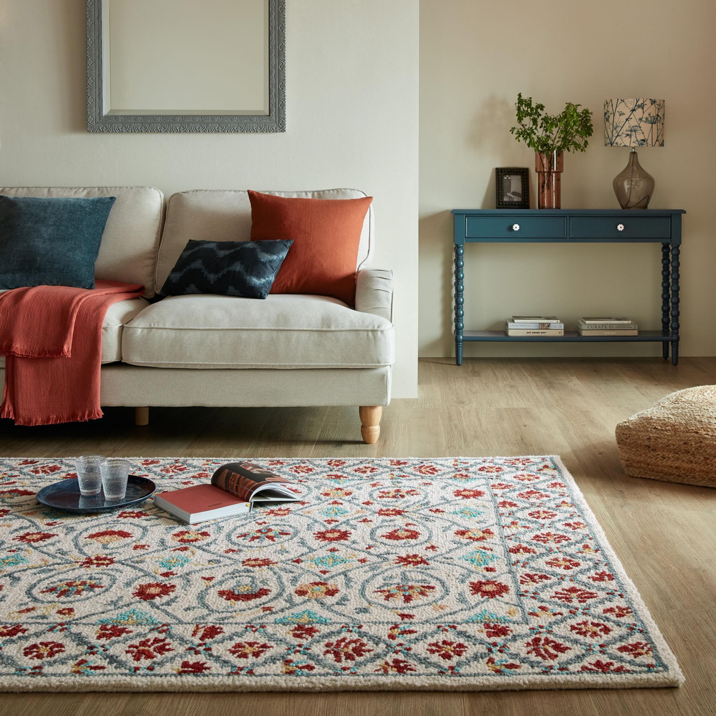 FLAIR RUGS Iris Traditional Wollteppich Rot Vintage Design