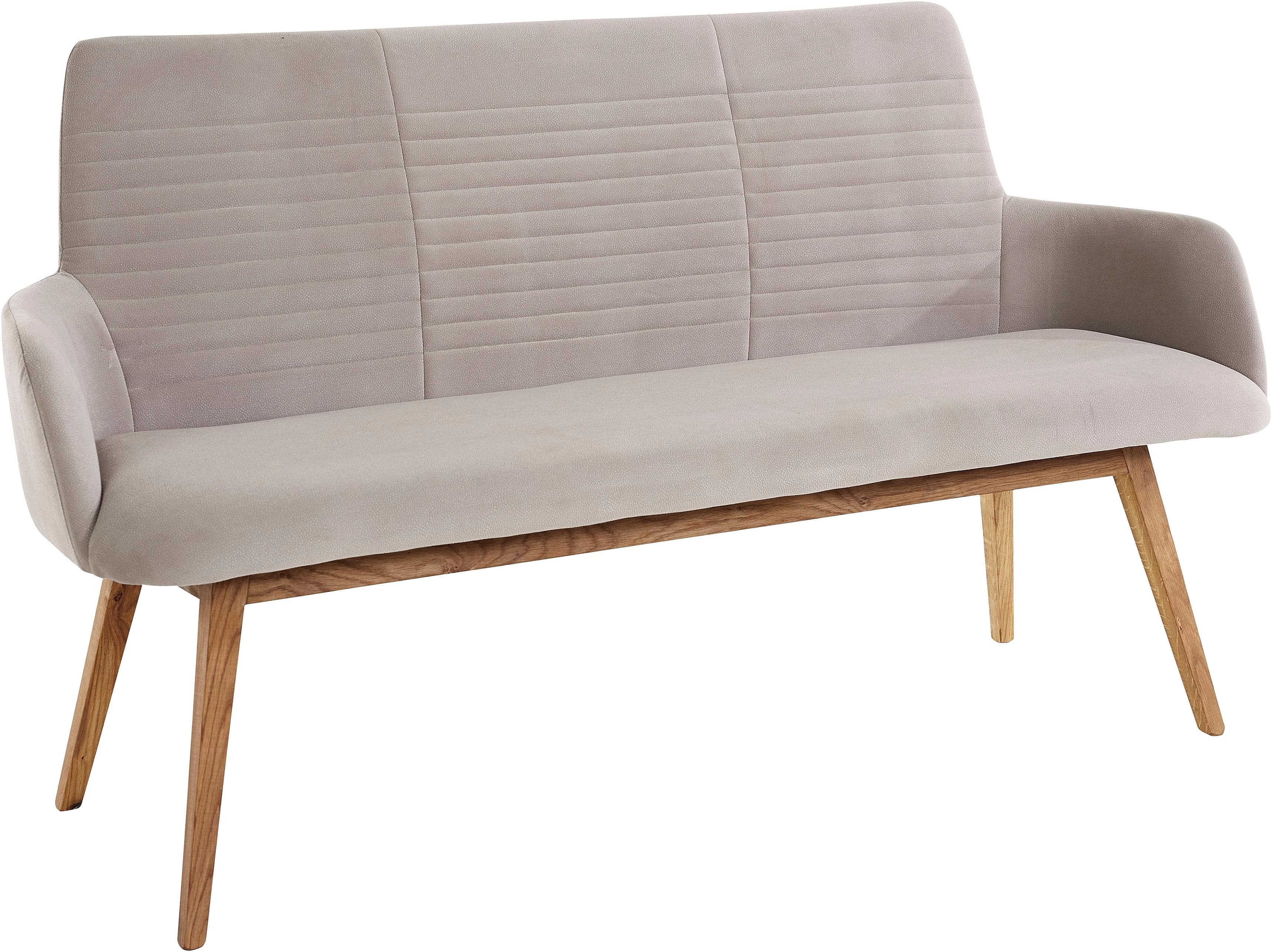OTTO PRODUCTS Alessja Sitzbank Grau Eiche Massivholz Microfaser