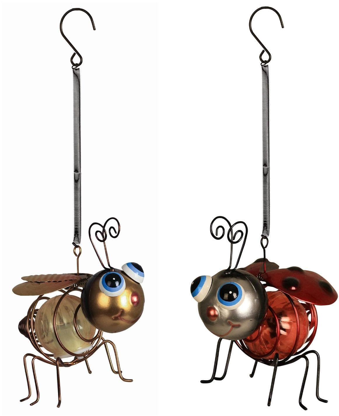 Luxform Hängeleuchte Solar - Biene und Marienkäfer LED Gartenbeleuchtung